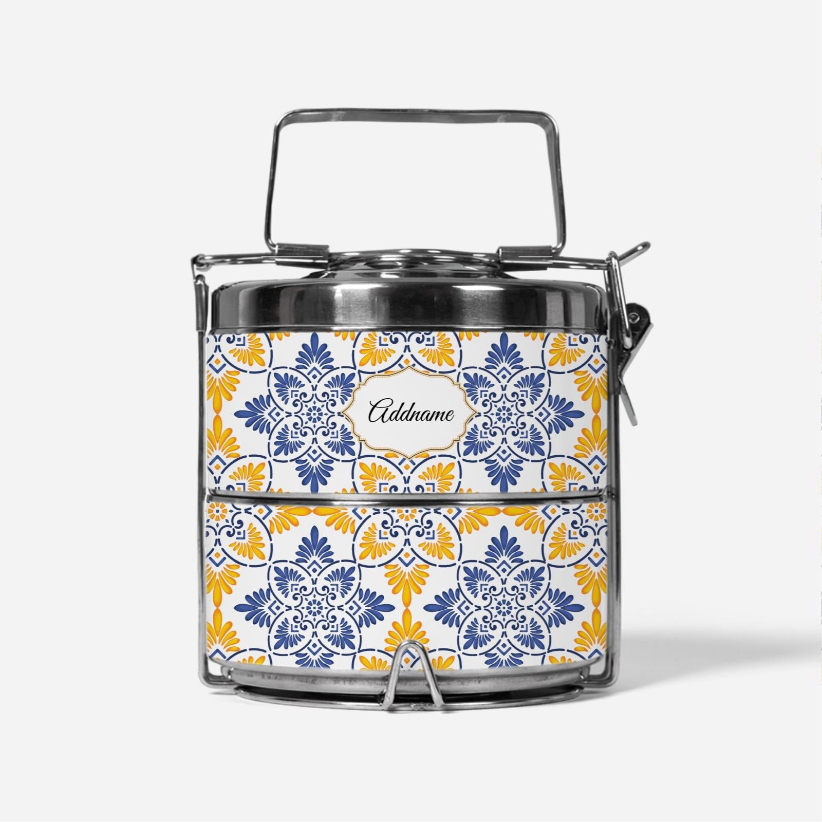Moroccan Series - Arabesque Butter Blue  - Two-Tier Tiffin Carrier