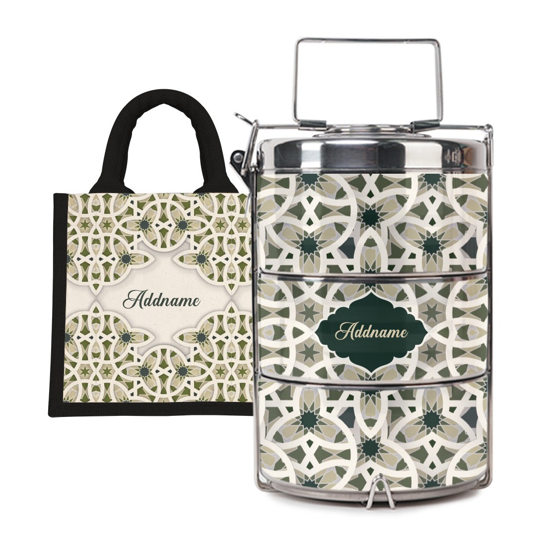 Ratu Series - Lunch Tote Bag with Three-Tier Tiffin Carrier