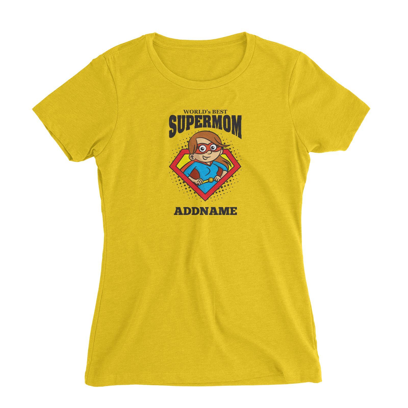 Best Mom Supermom Women Slim Fit T-Shirt Personalizable Designs Matching Family Superhero Family Edition Superhero