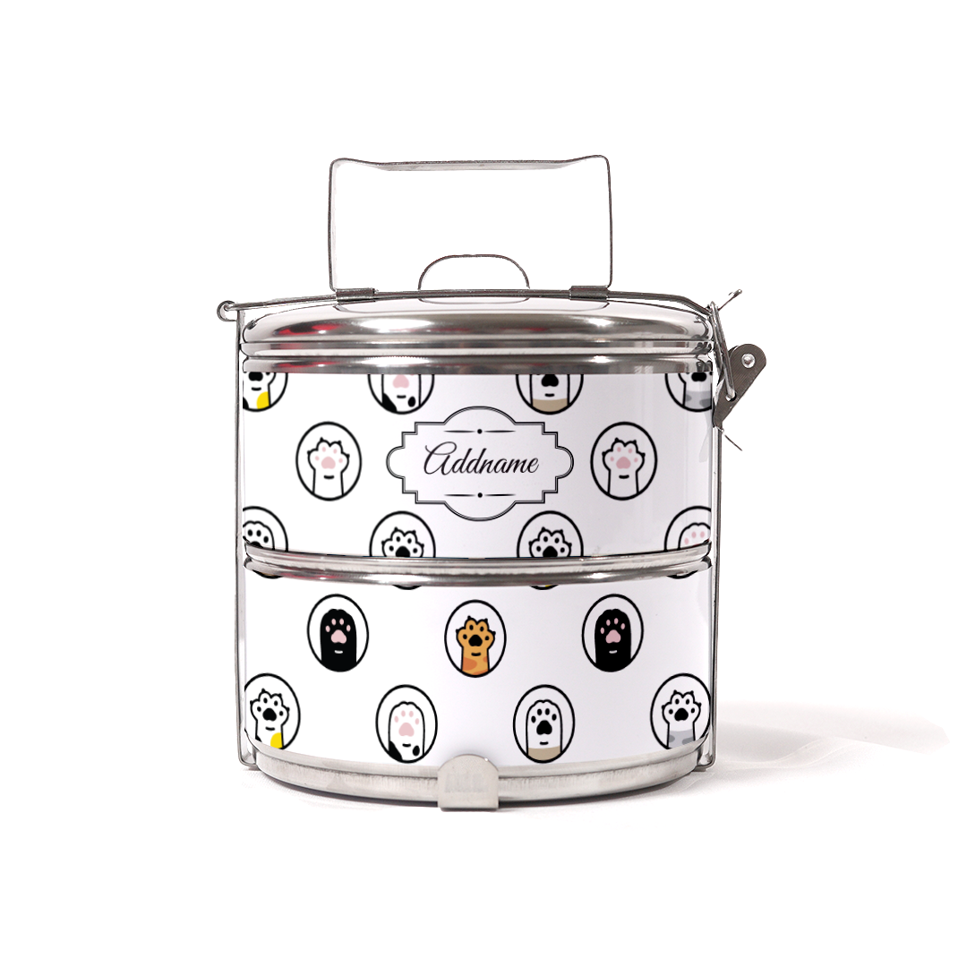 Cute Cat Paw Two Tier Tiffin Carrier