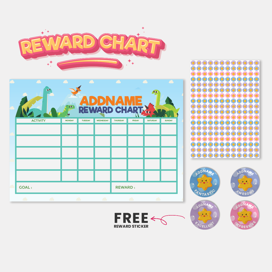 Kids Essentials - Kids Planner With Reward Sticker Dino Jungle