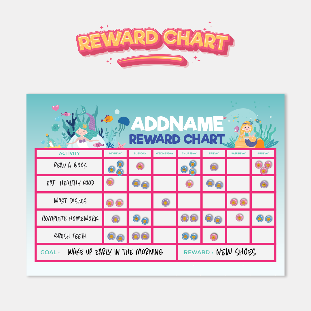 Kids Essentials - Kids Planner With Reward Sticker Pop Mermaid