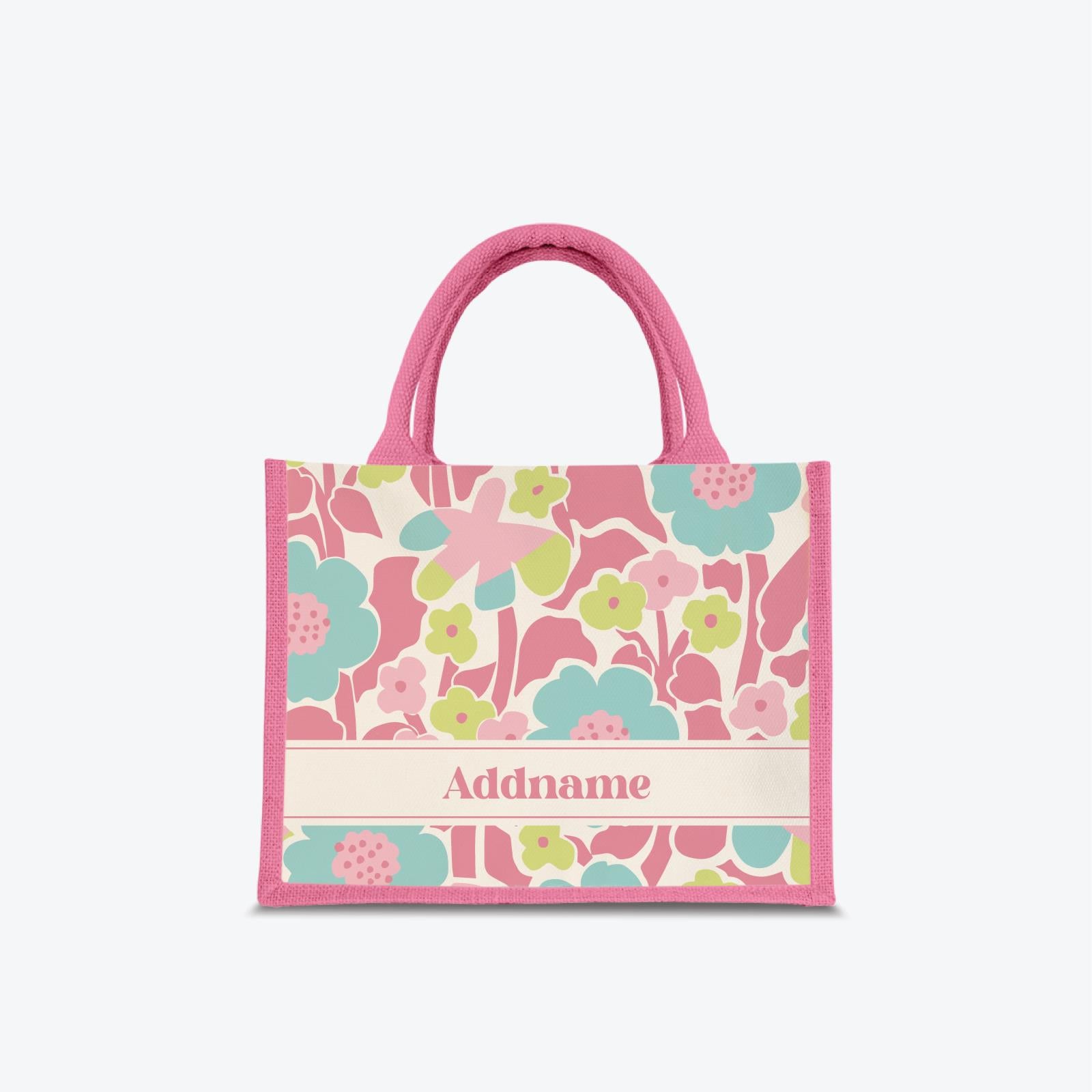 Navian Series - Pink Half Lining Jute Bag Hustle Bright
