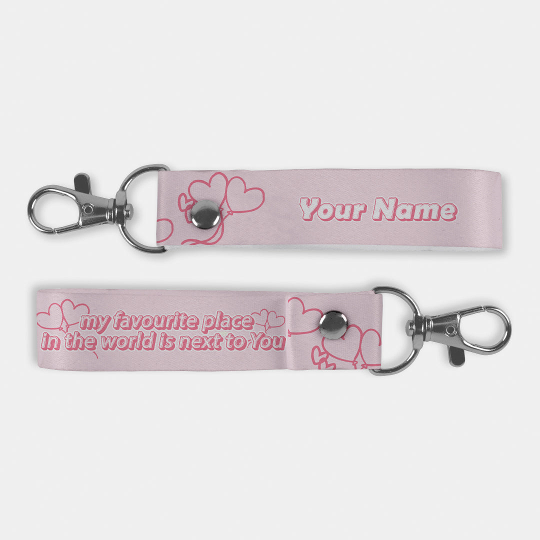 Couple Series “My Favourite Place” Keychain Lanyard (Add Name)