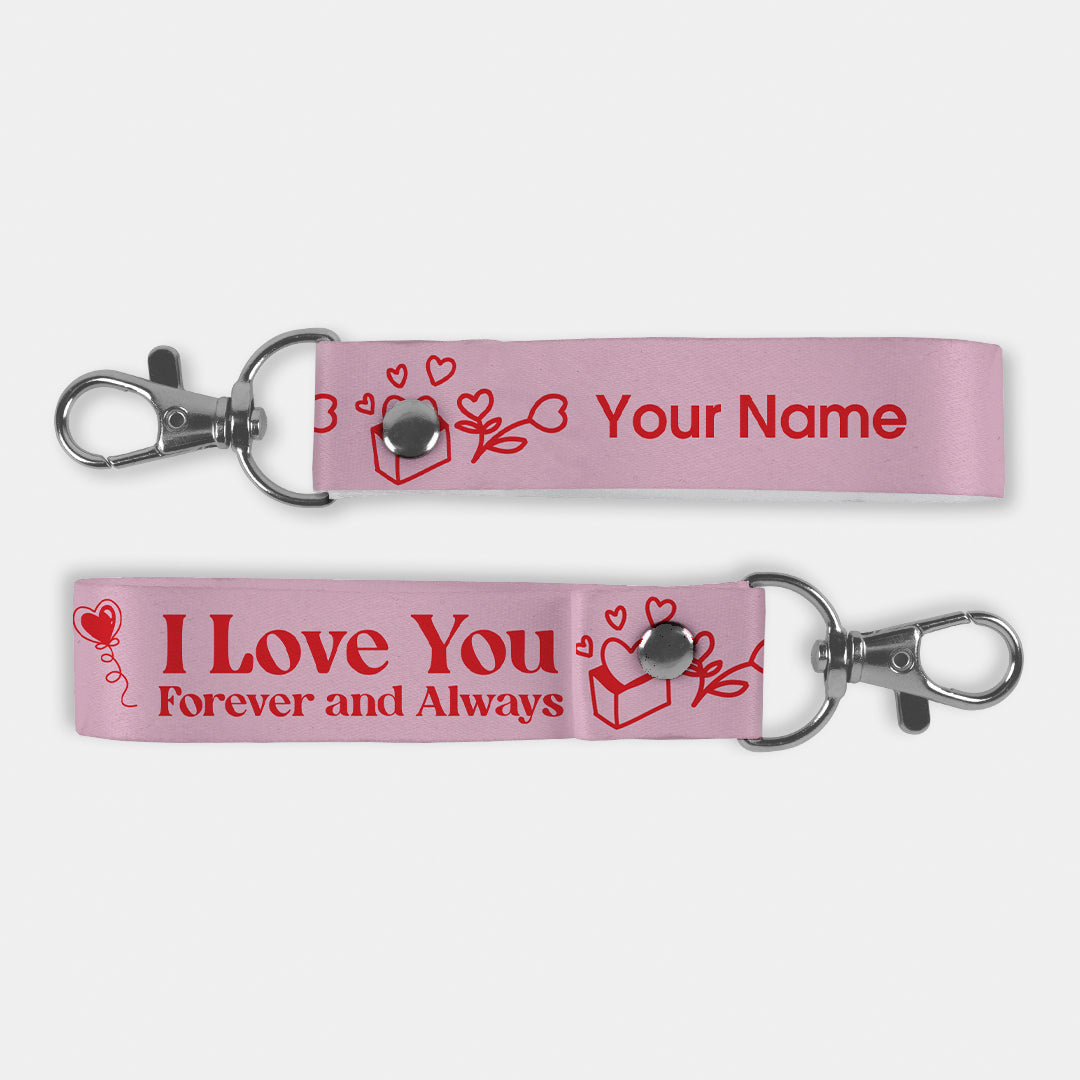 Couple Series “Forever & Always” Keychain Lanyard (Add Name)