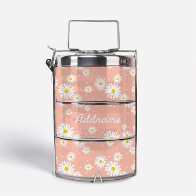 Daisy Series - Coral - Three-Tier Tiffin Carrier