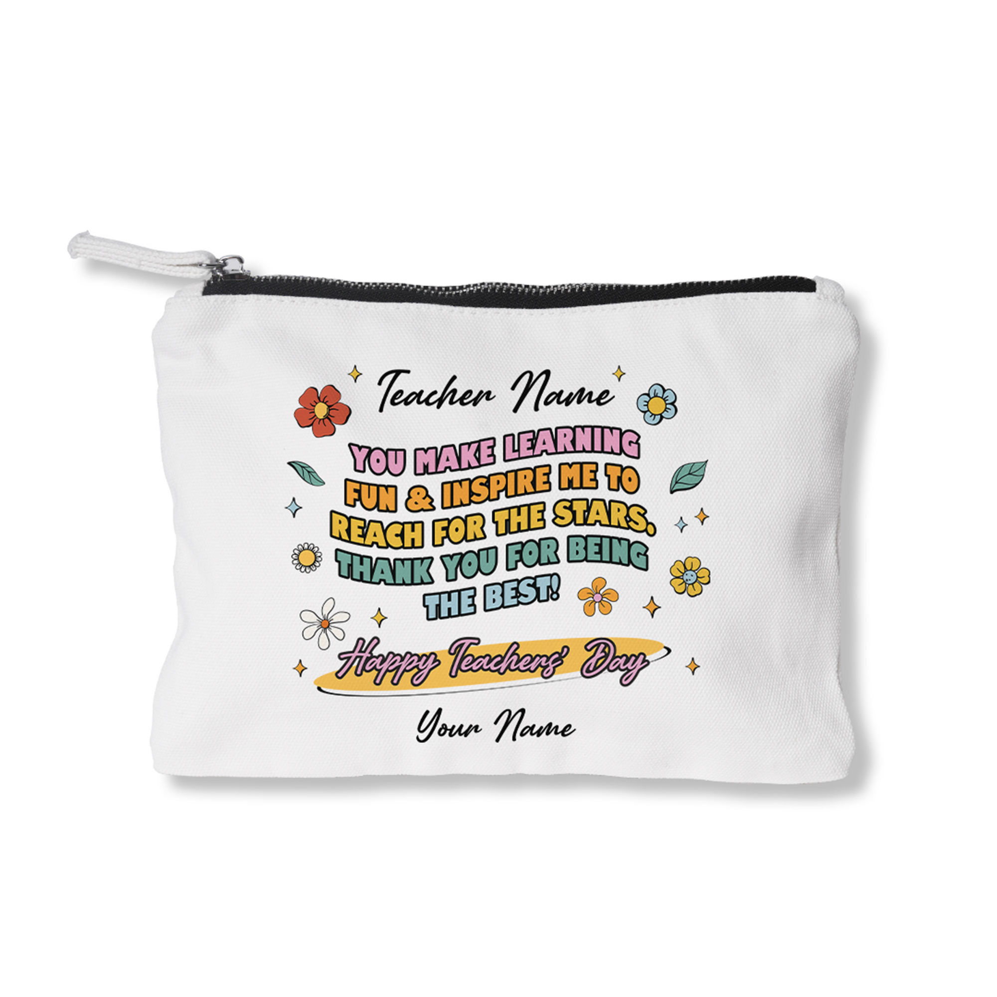 Reach for The Stars Quote Zipper Pouch