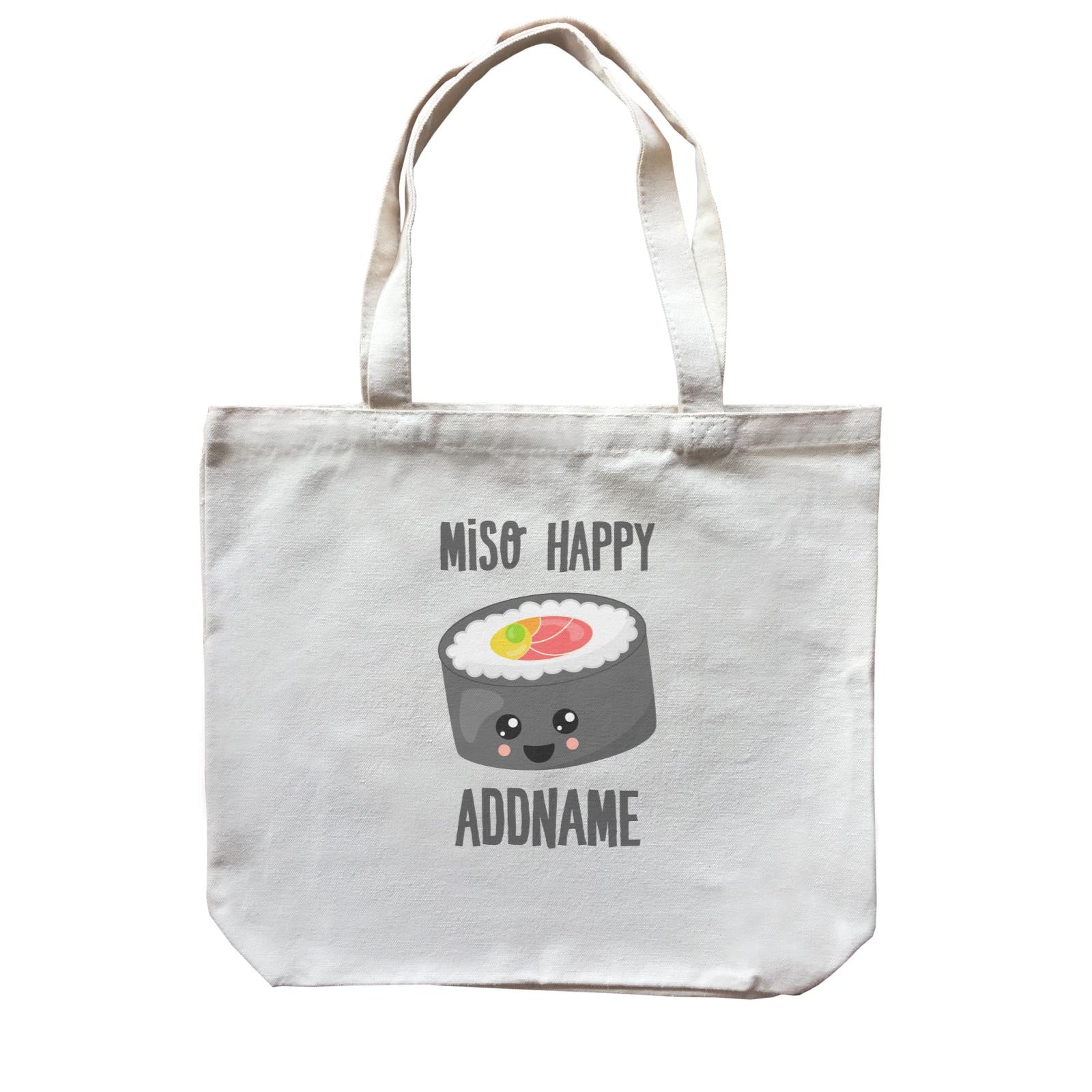 Miso Happy Sushi Circle Roll Addname Canvas Bag