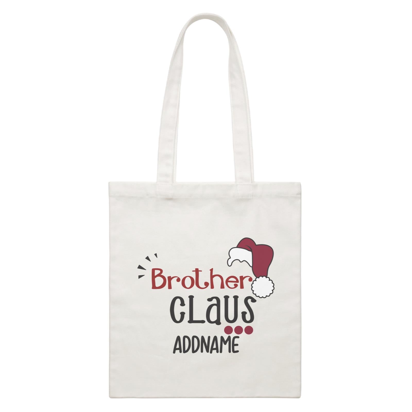 Xmas Brother Claus with Santa Hat Canvas Bag