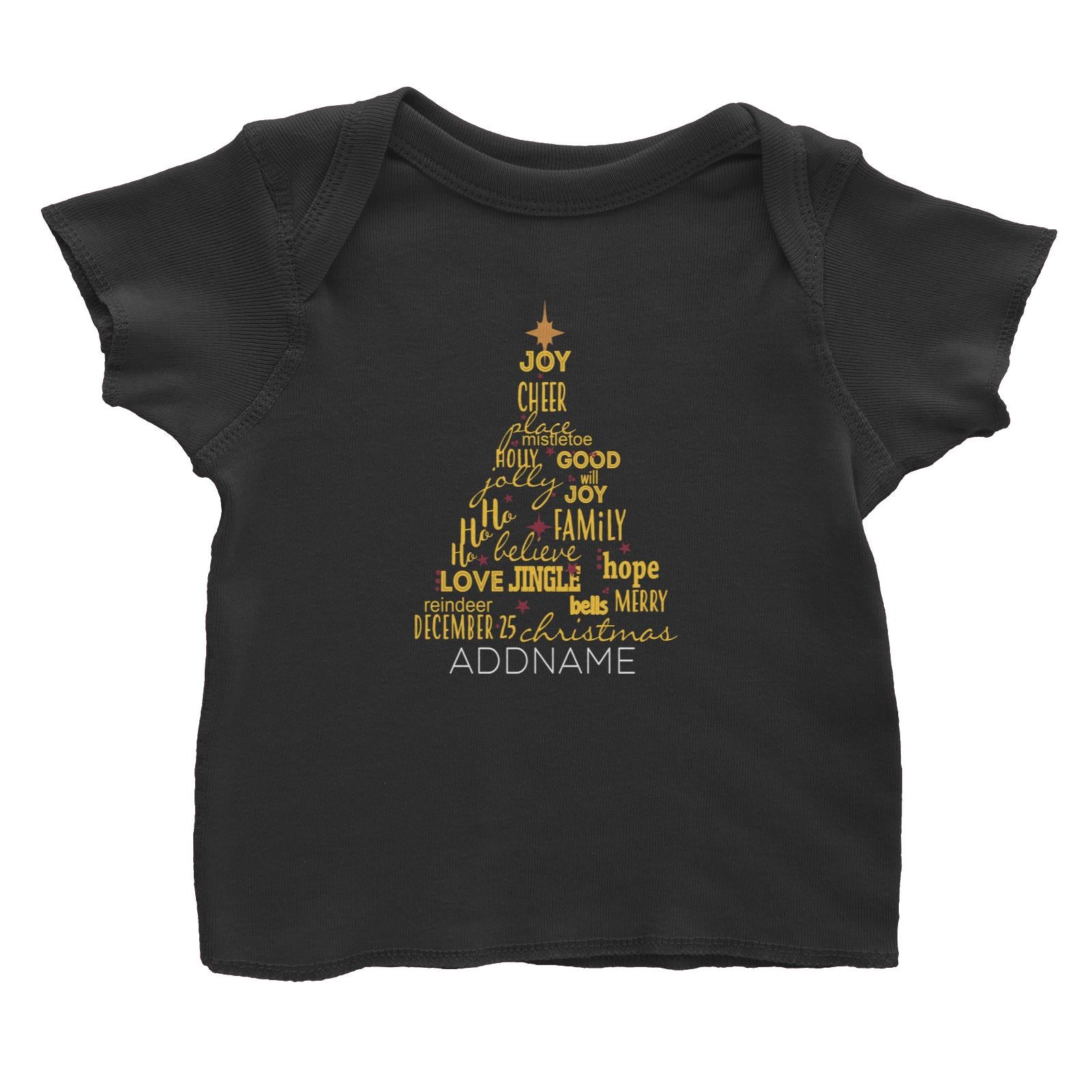 Xmas Christmas Tree with Blessings Words Baby T-Shirt