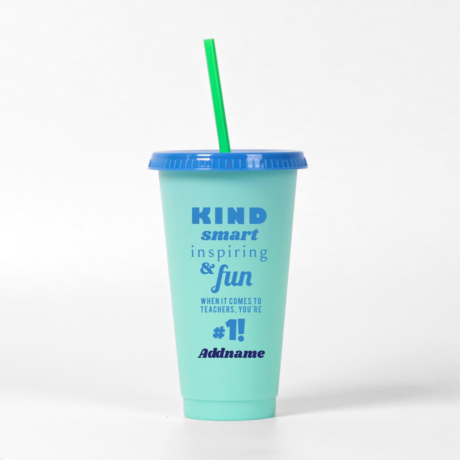 Kind Smart Inspiring And Fun Quote - Turquoise Kori Cup