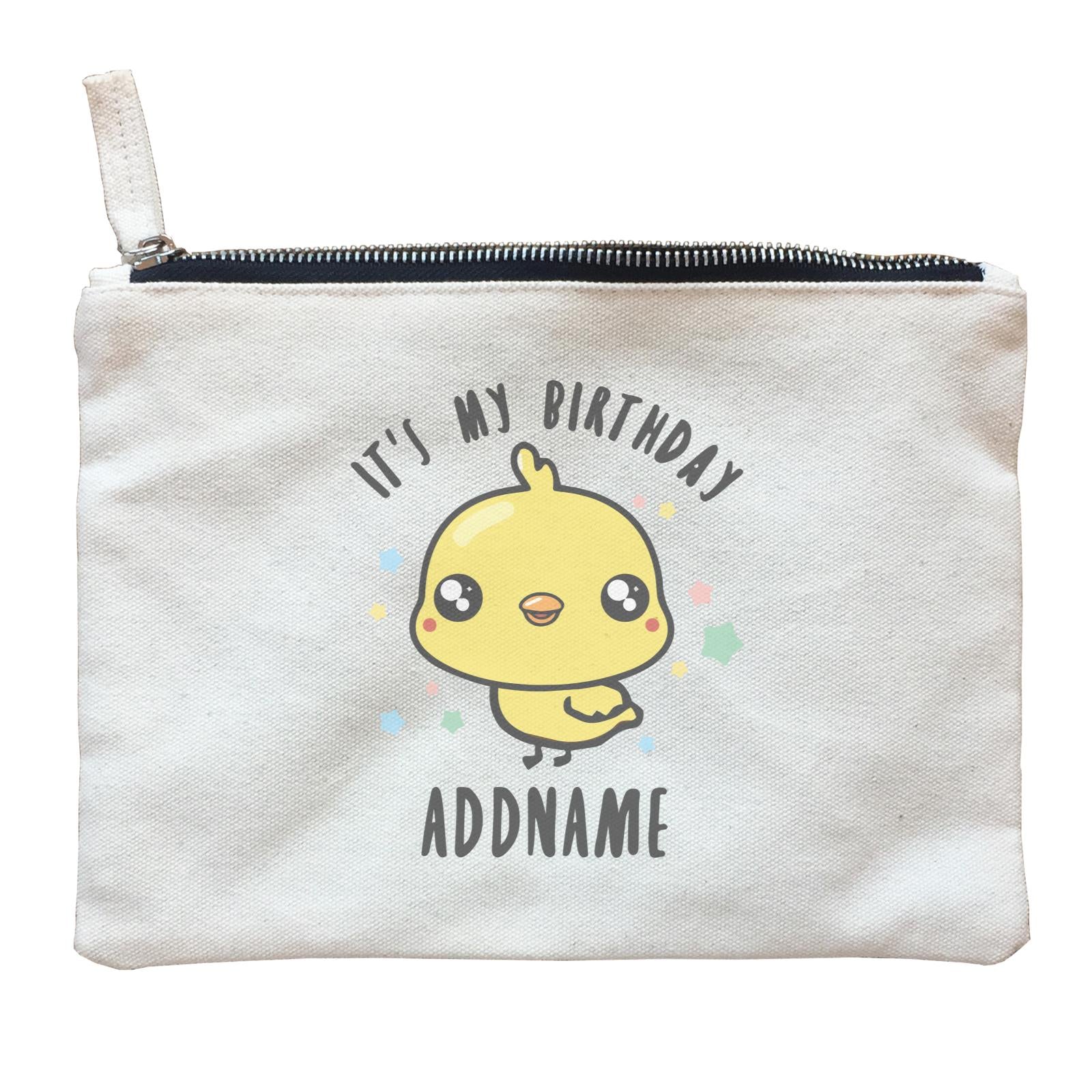 Cute Chick It's My Birthday Theme Personalizable with Date and Number Zipper Pouch