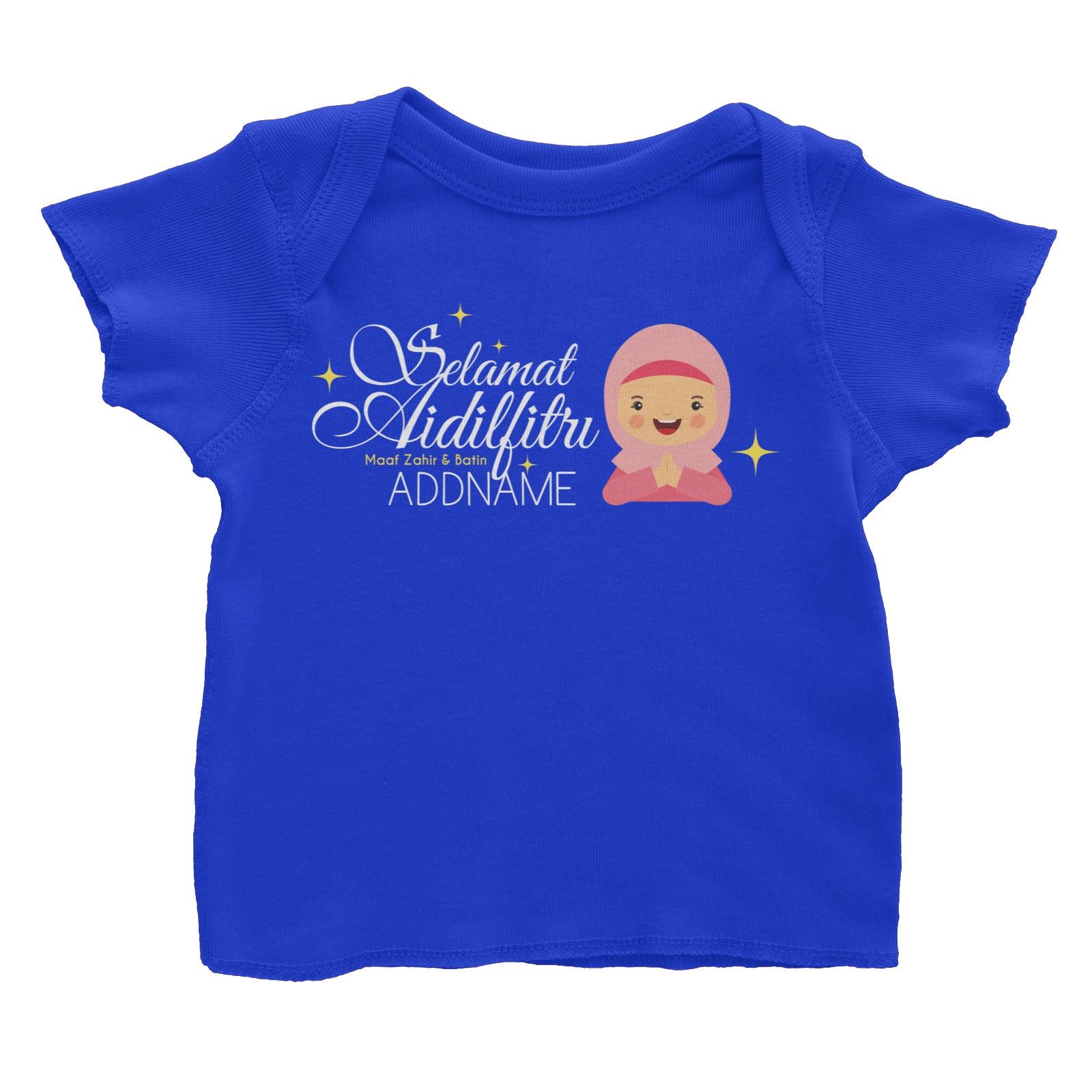 Selamat Aidilfitri Lady Baby T-Shirt Raya Personalizable Designs Sweet Character