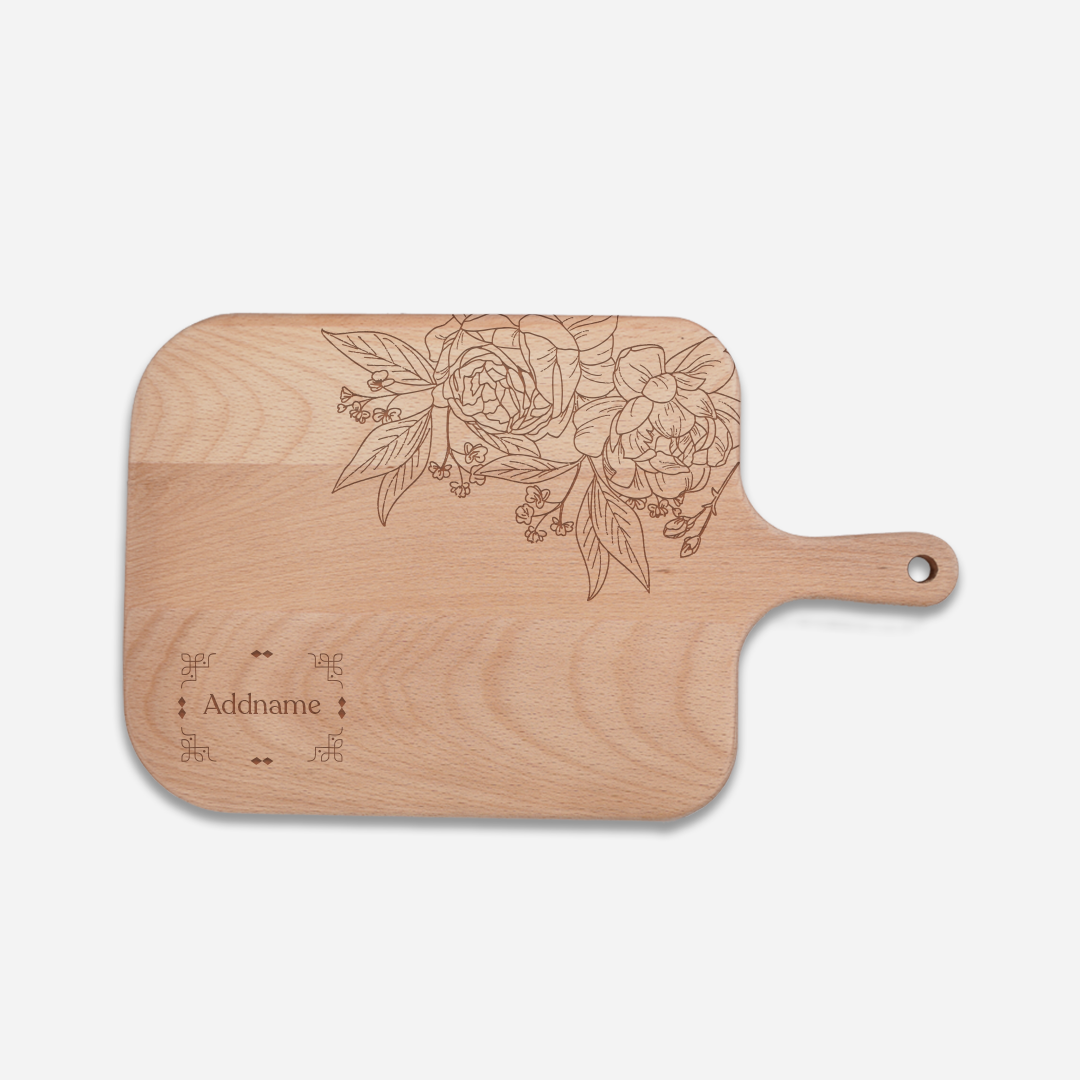Chopping Board With English Personalization - Royal Floral