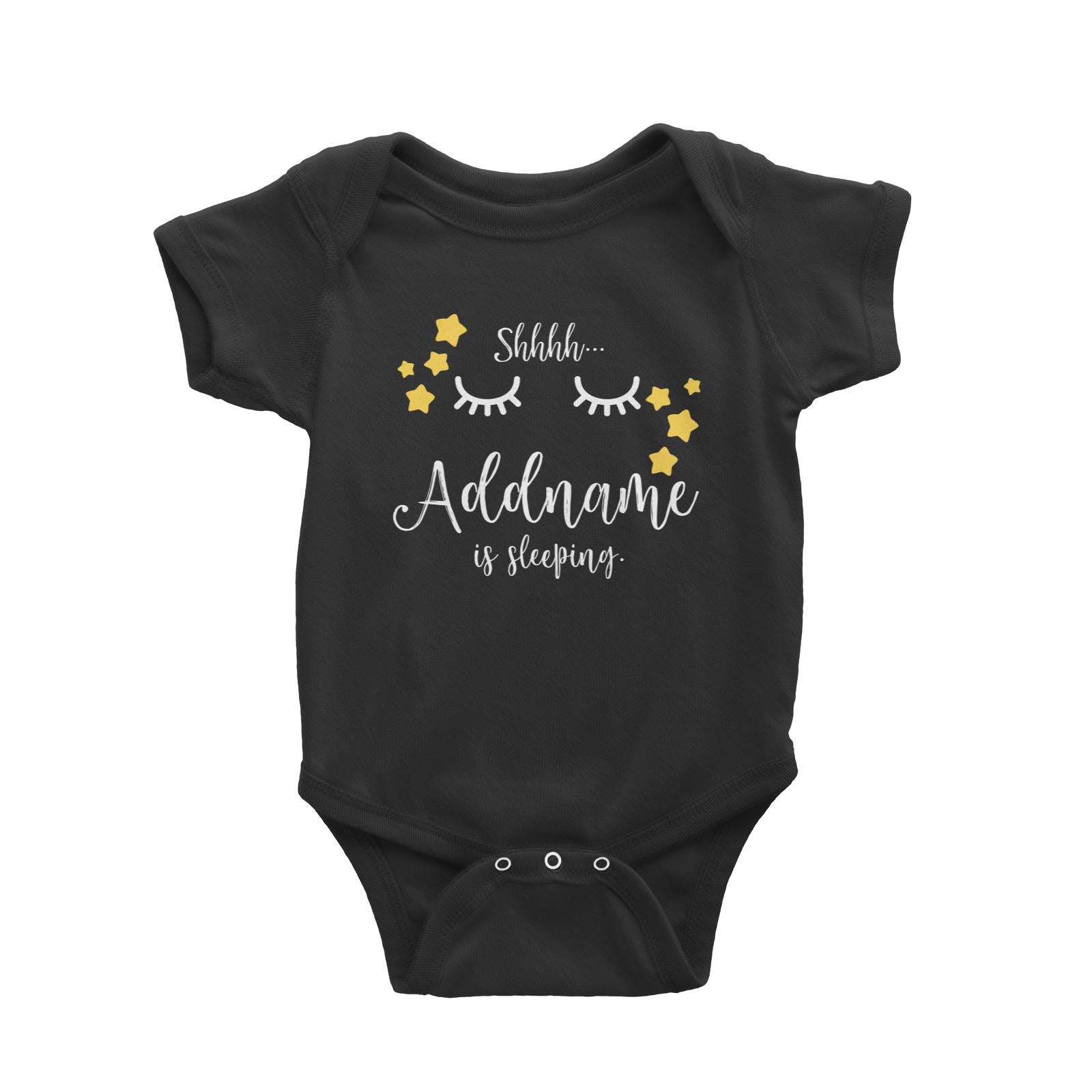 Shhh Addname is Sleeping with Stars Baby Romper