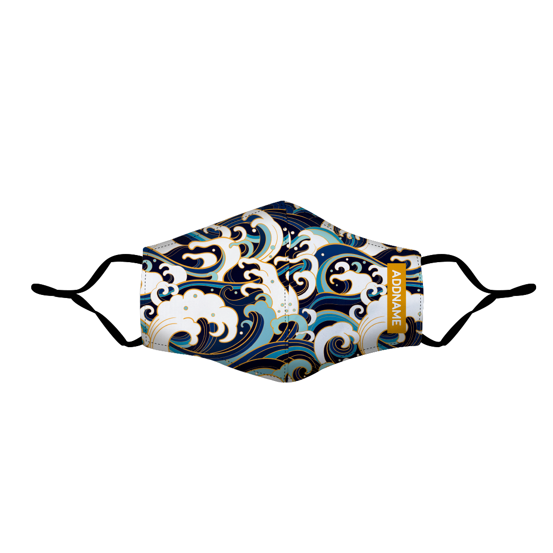 Japanese Wave Fitted Fabric Mask
