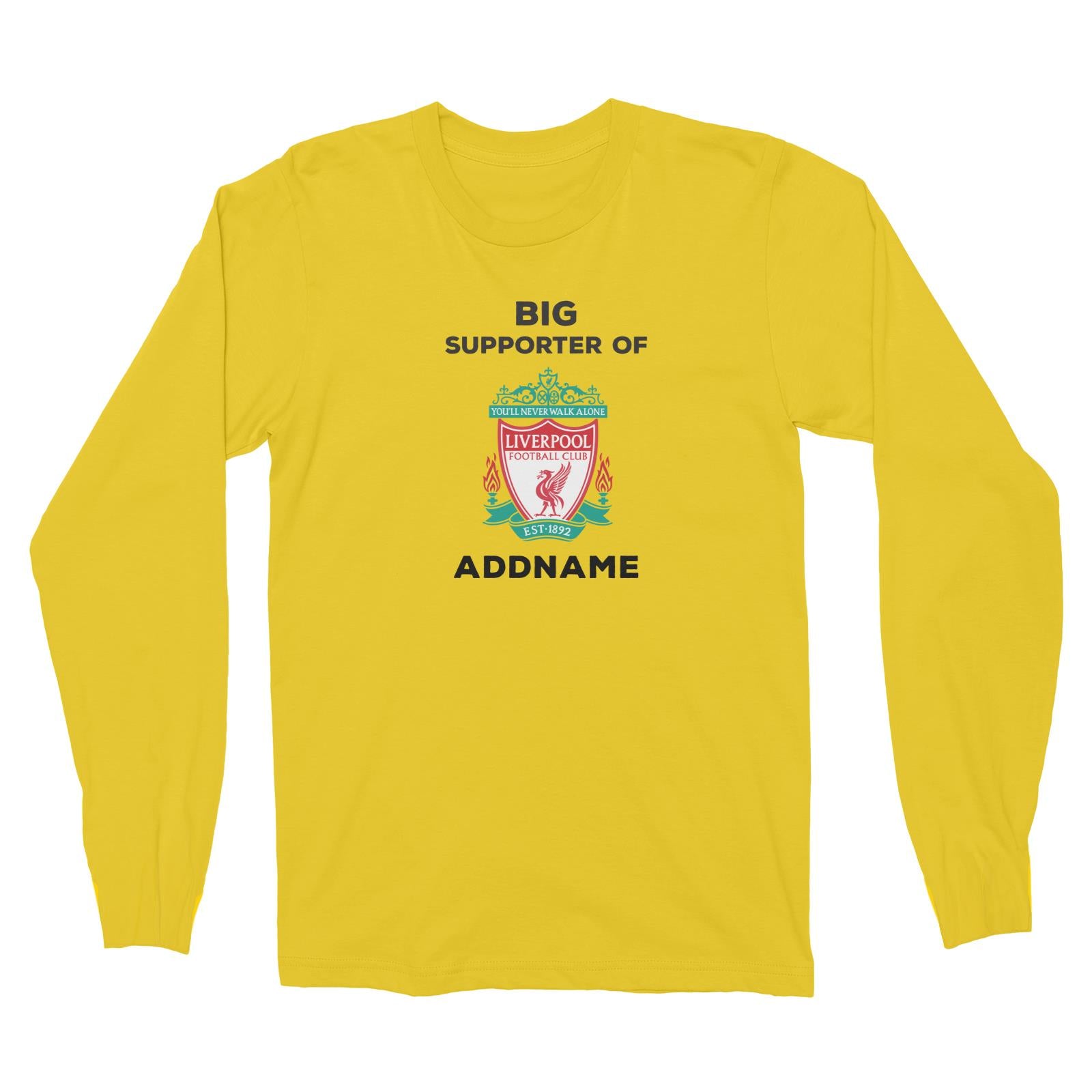 Liverpool FC Big Supporter Personalizable with Name Long Sleeve Unisex T-Shirt