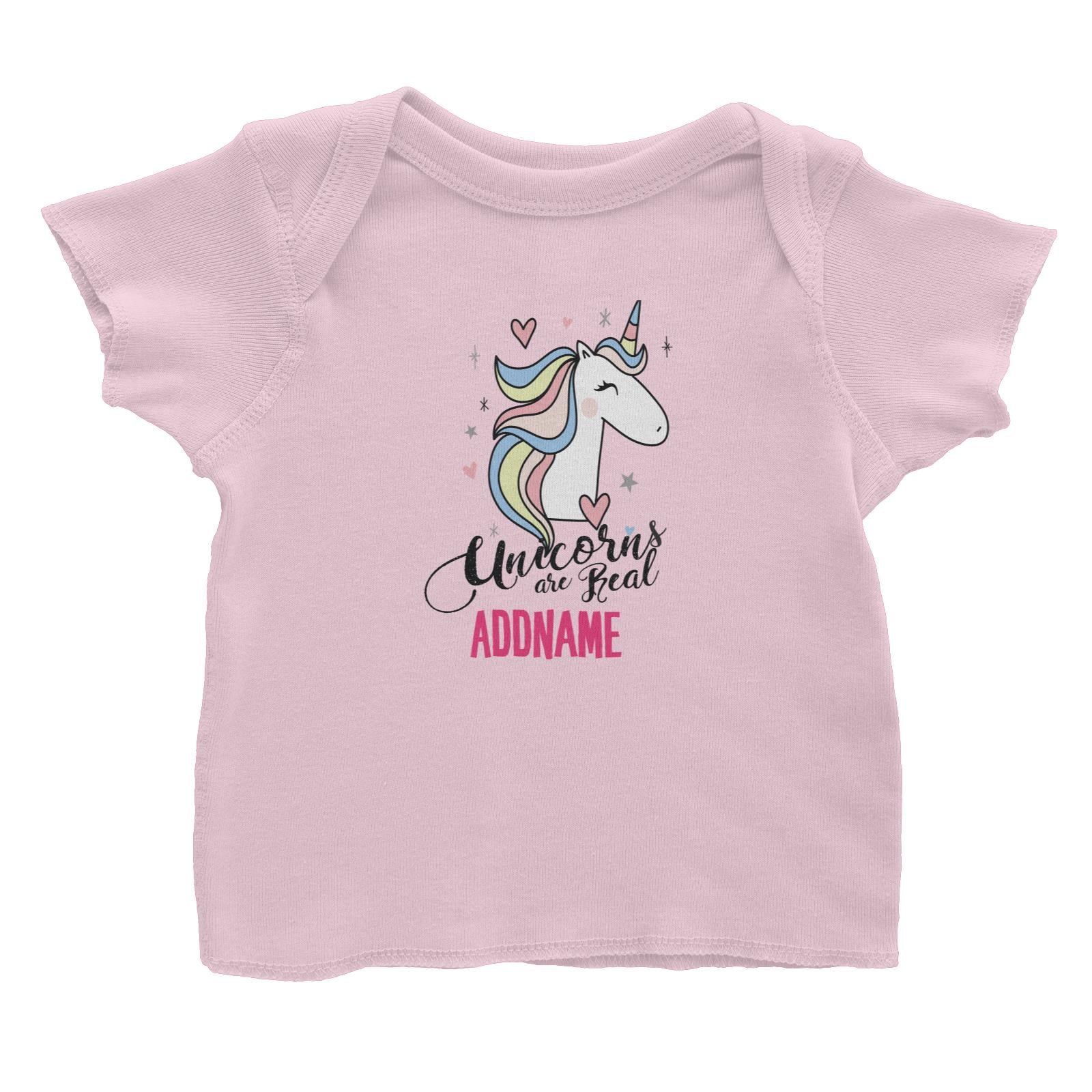 Cool Vibrant Series Unicorns Are Real Addname Baby T-Shirt