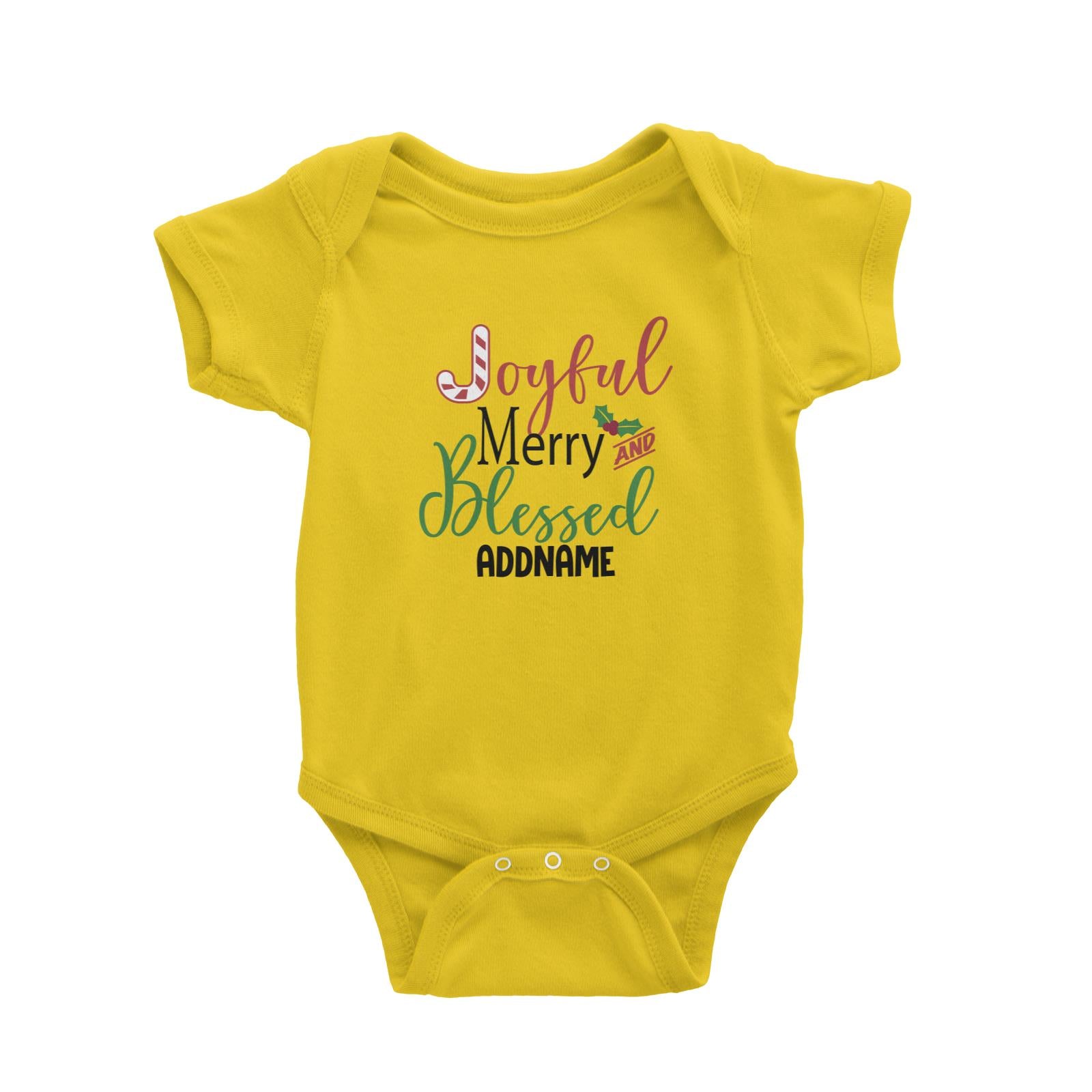Xmas Joyful Merry and Blessed Baby Romper