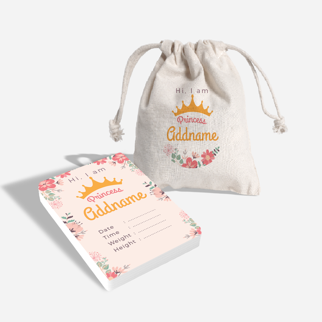 Floral Princess Personalised Baby Milestone Cards