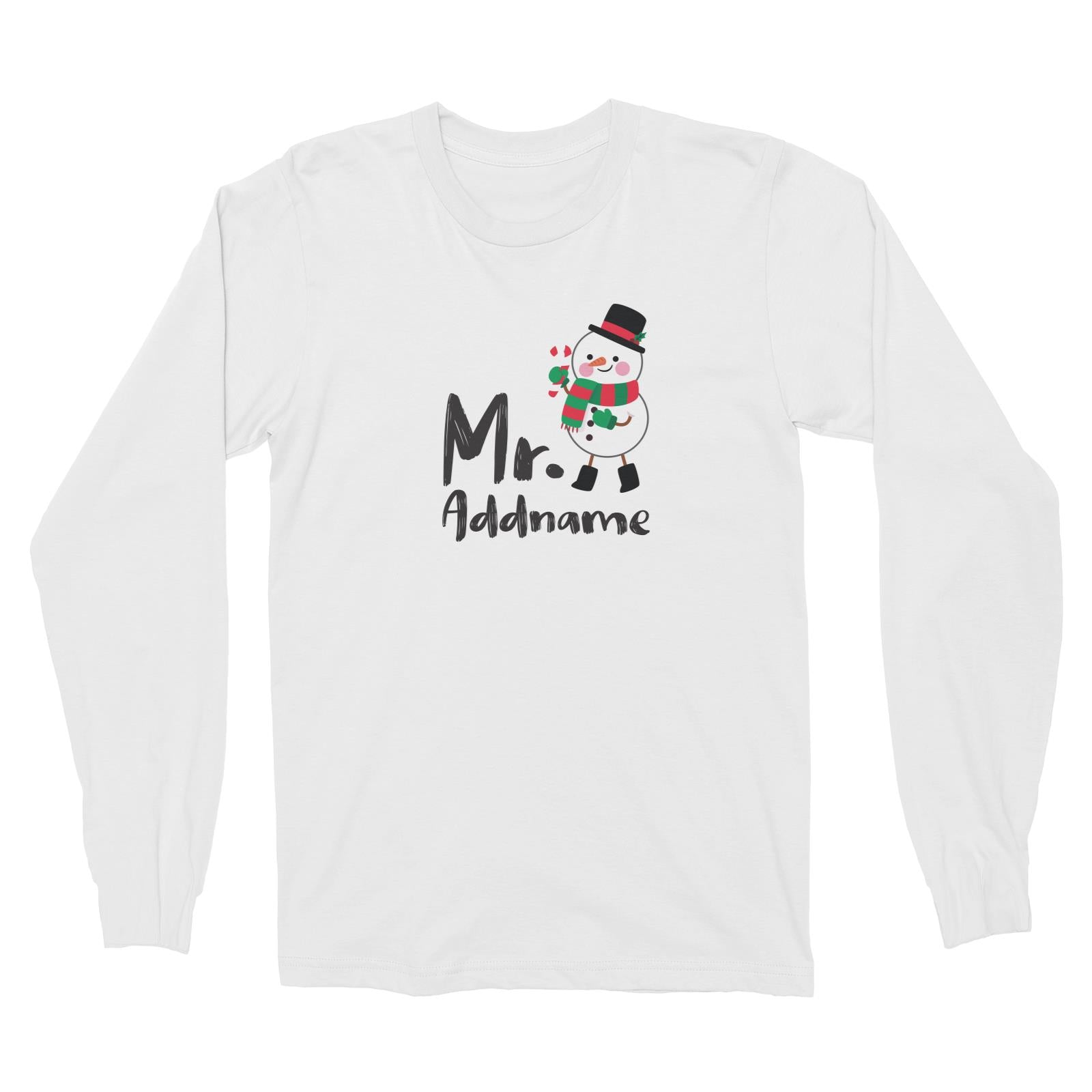 Christmas Series Mr. Snowman Long Sleeve Unisex T-Shirt