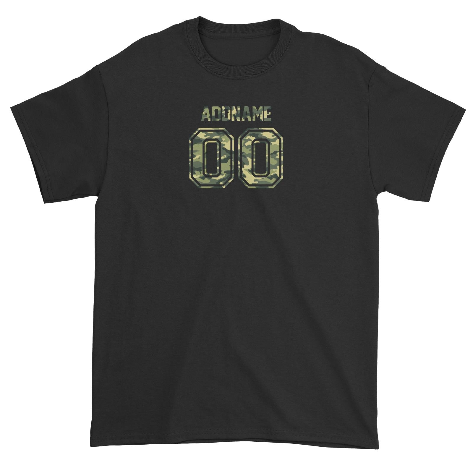 Adults Jersey Green Camo With Name and Number Unisex T-Shirt