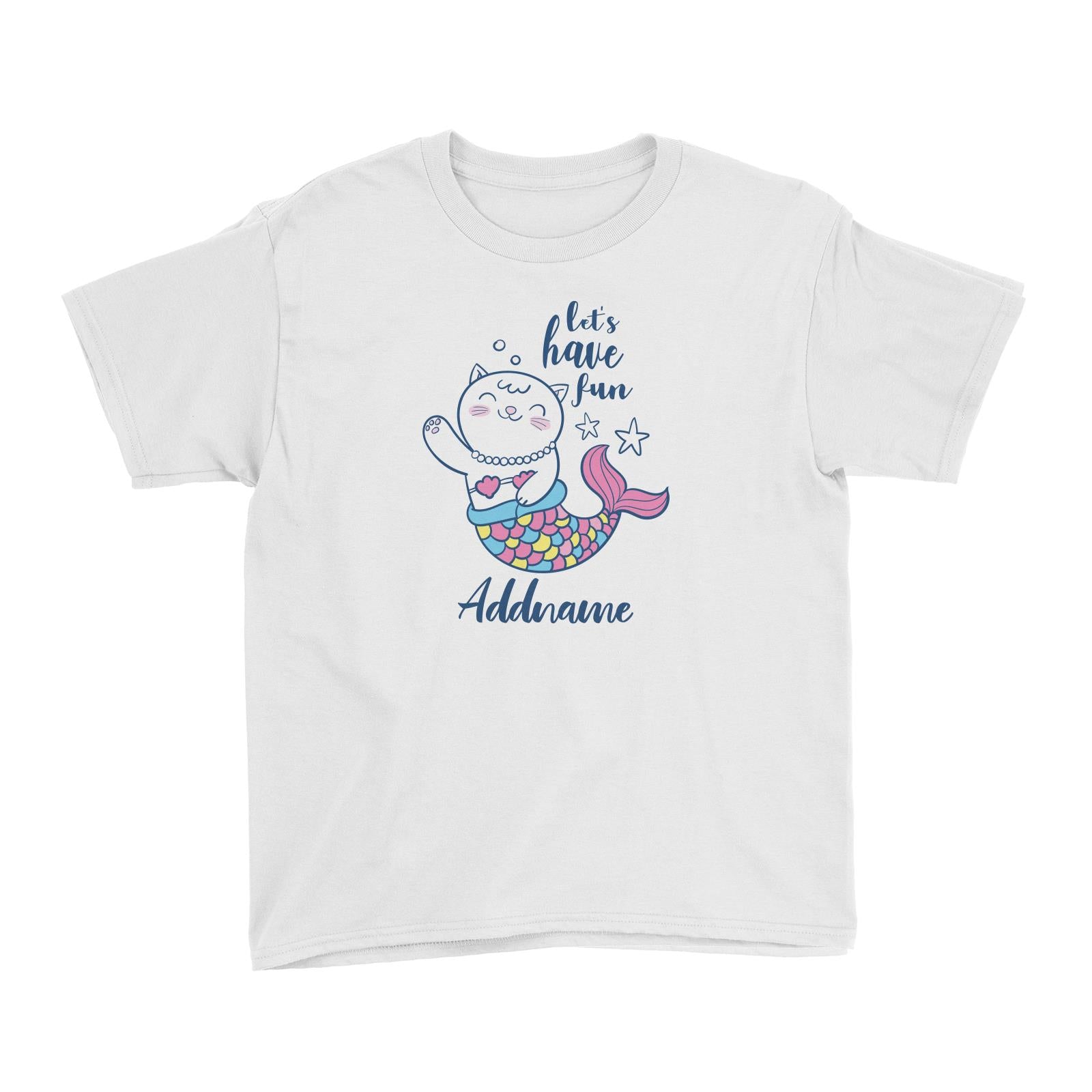Cool Cute Animals Cats Let's Have Fun Addname Kid's T-Shirt