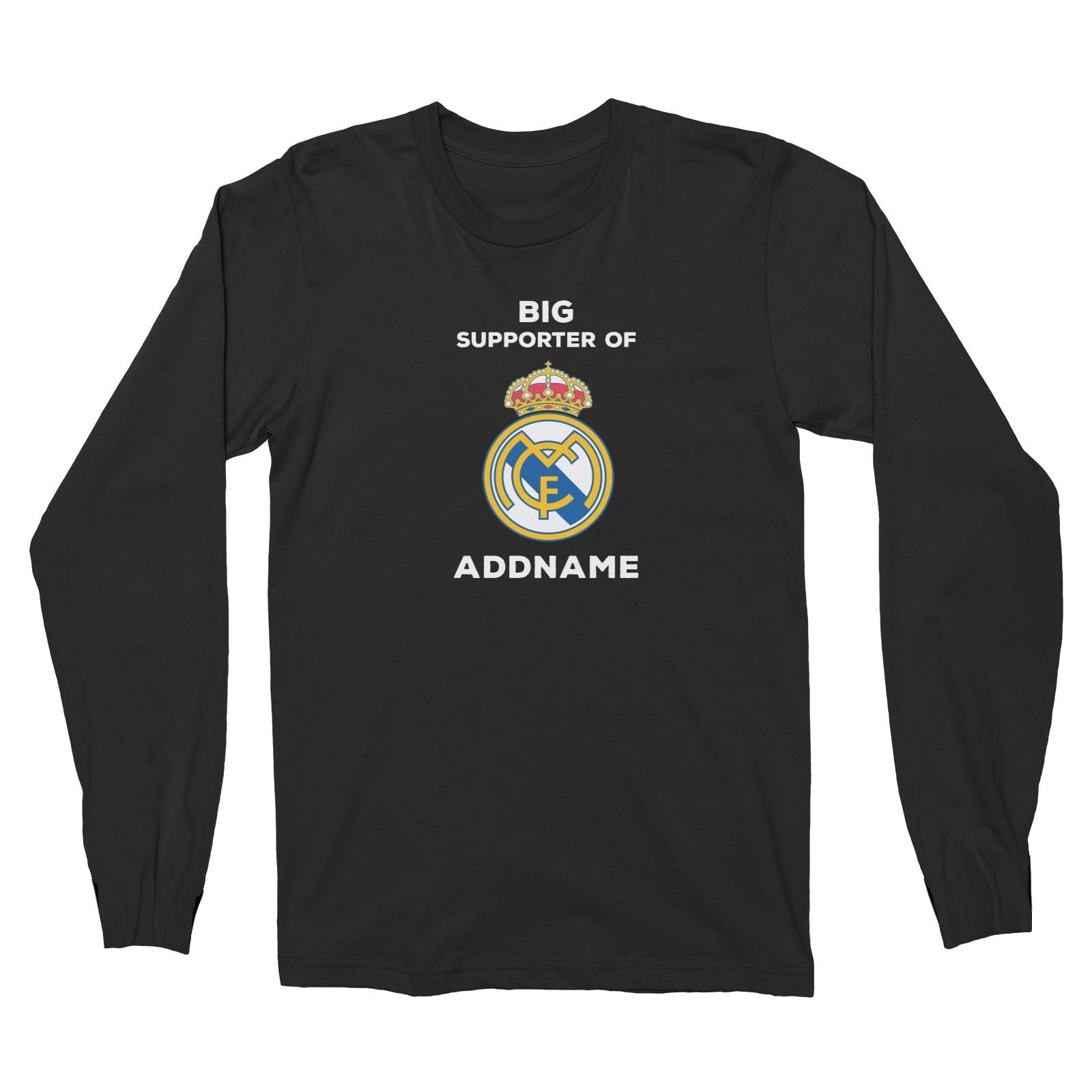 Real Madrid FC Big Supporter Personalizable with Name Long Sleeve Unisex T-Shirt