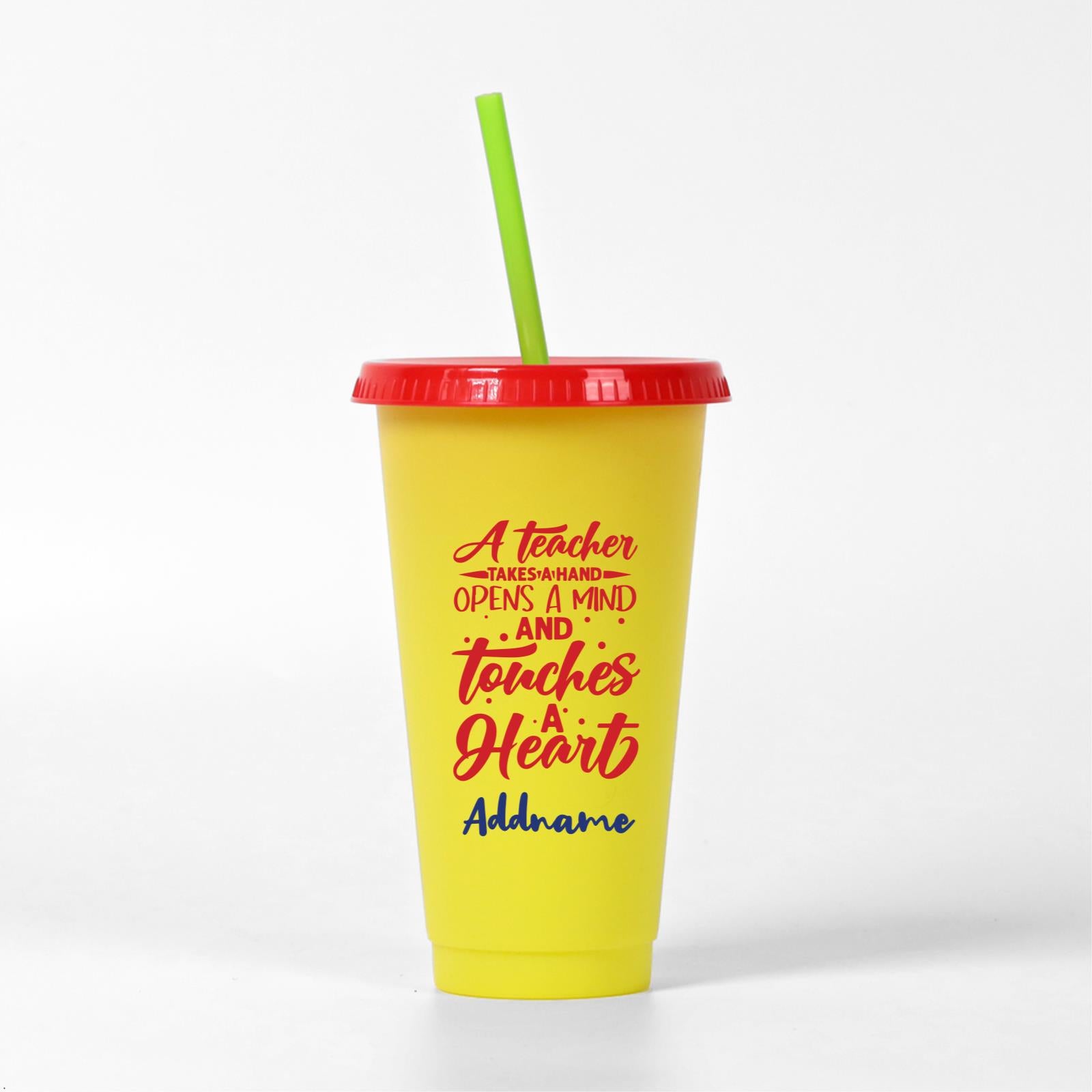 A Teacher Takes A Hand Opens A Minds And Touches A Heart Quote - Yellow Kori Cup