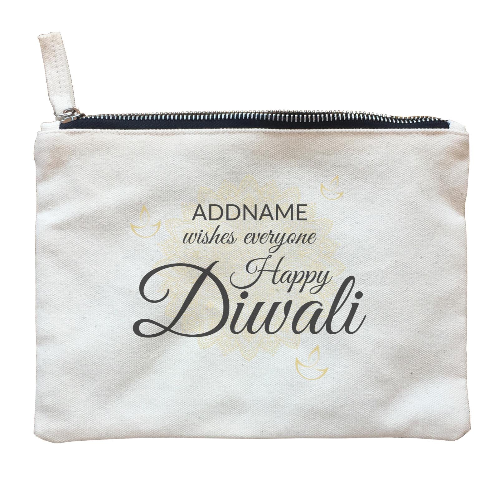 Addname Wishes Everyone Happy Diwali with Mandala Zipper Pouch