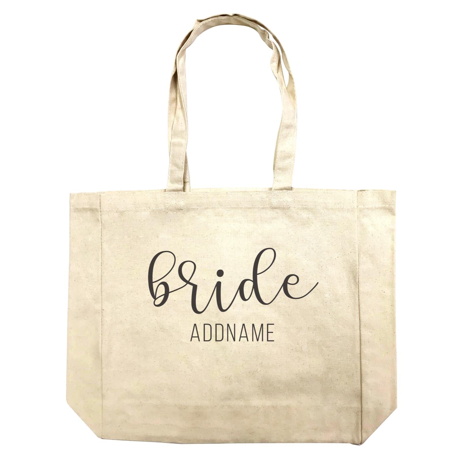 Bridesmaid Calligraphy Bride Subtle Addname Shopping Bag