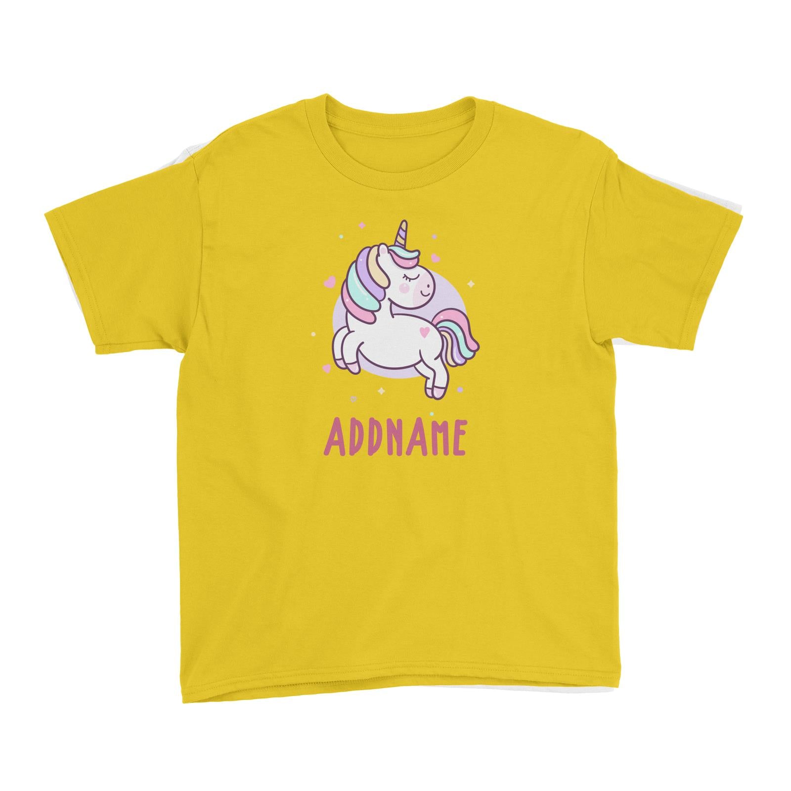 Unicorn And Princess Series Cute Pastel Unicorn Addname Kid's T-Shirt