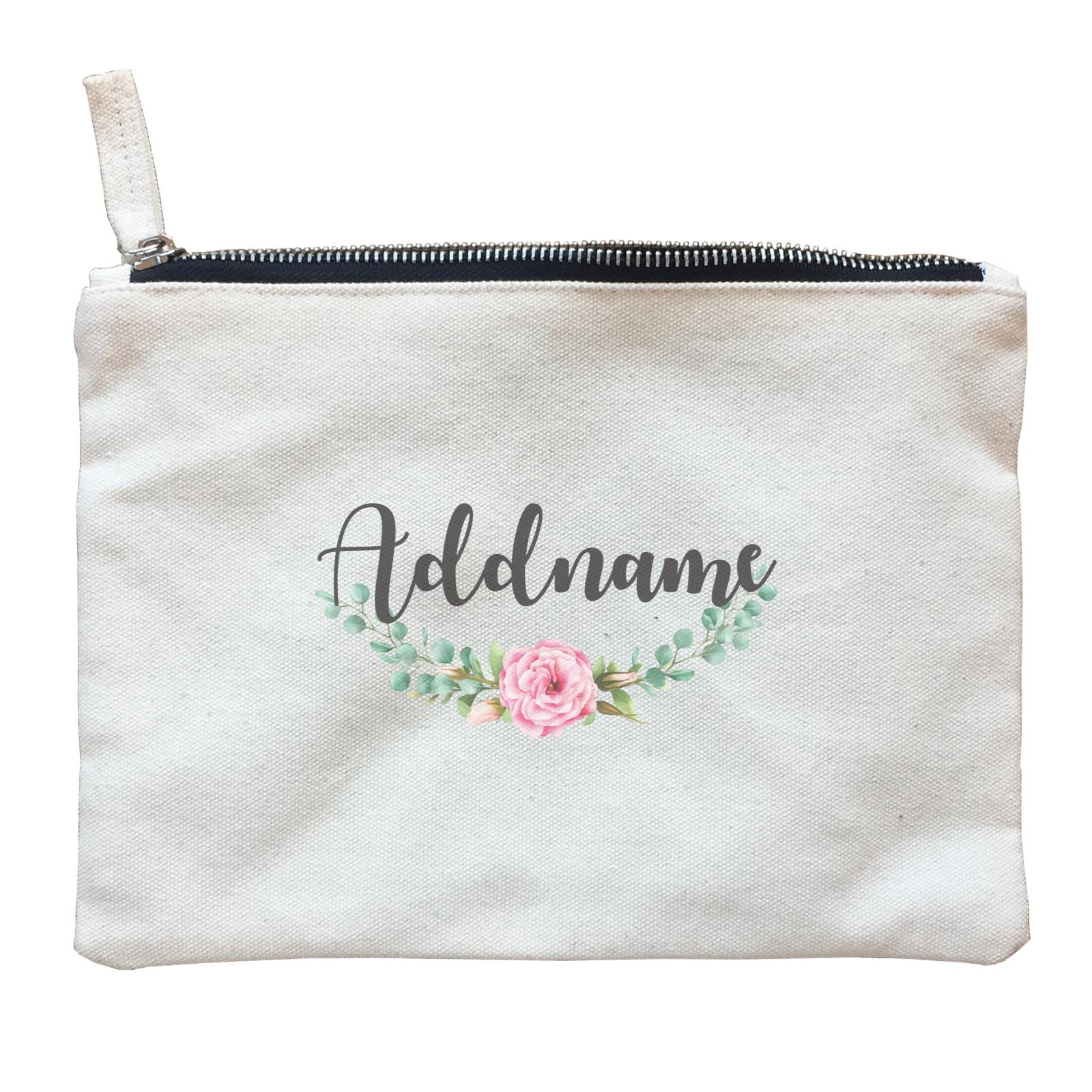 Bridesmaid Floral Modern Pink Flowers Addname Accessories Zipper Pouch