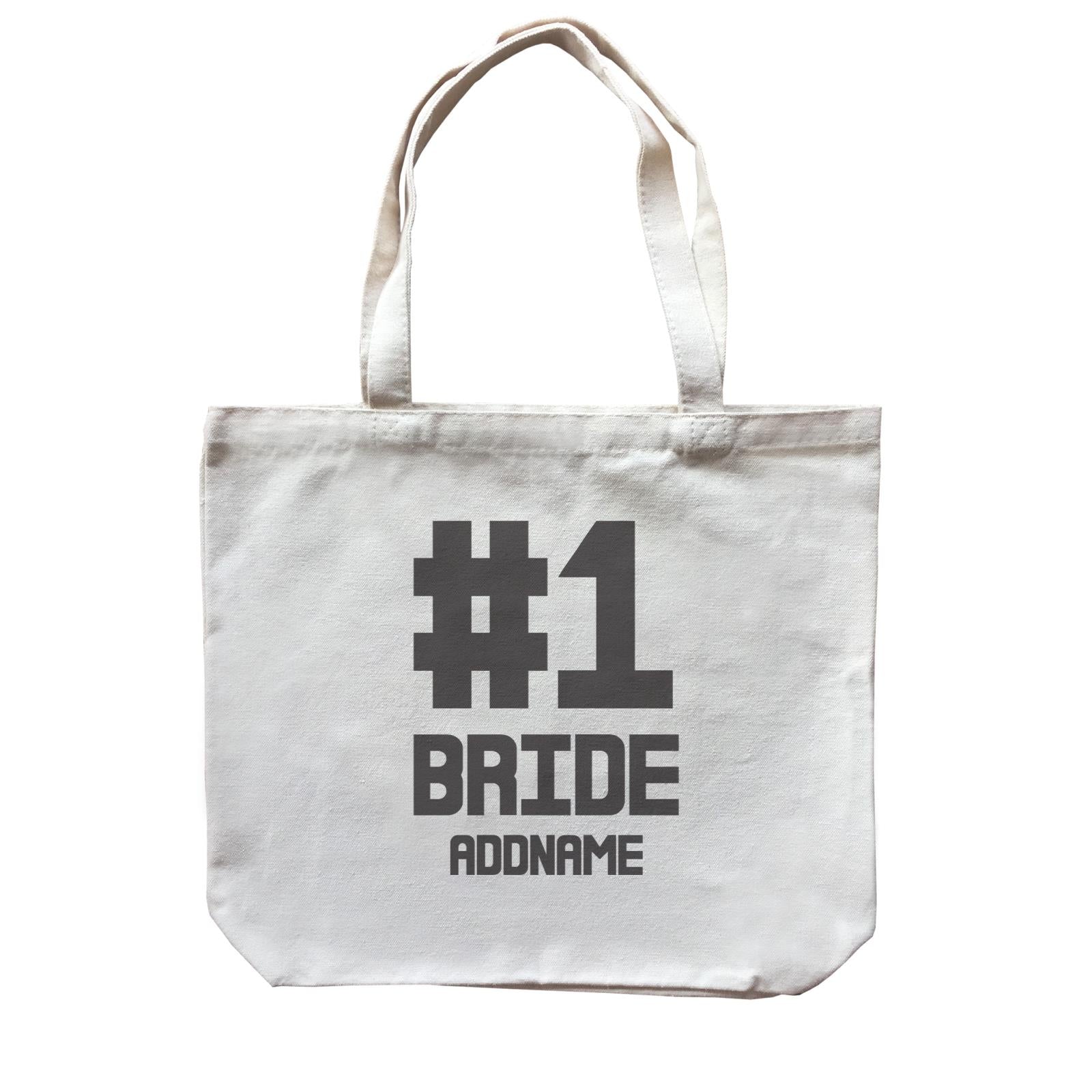 Wedding Couple Western Hashtag No 1 Bride Addname Canvas Bag