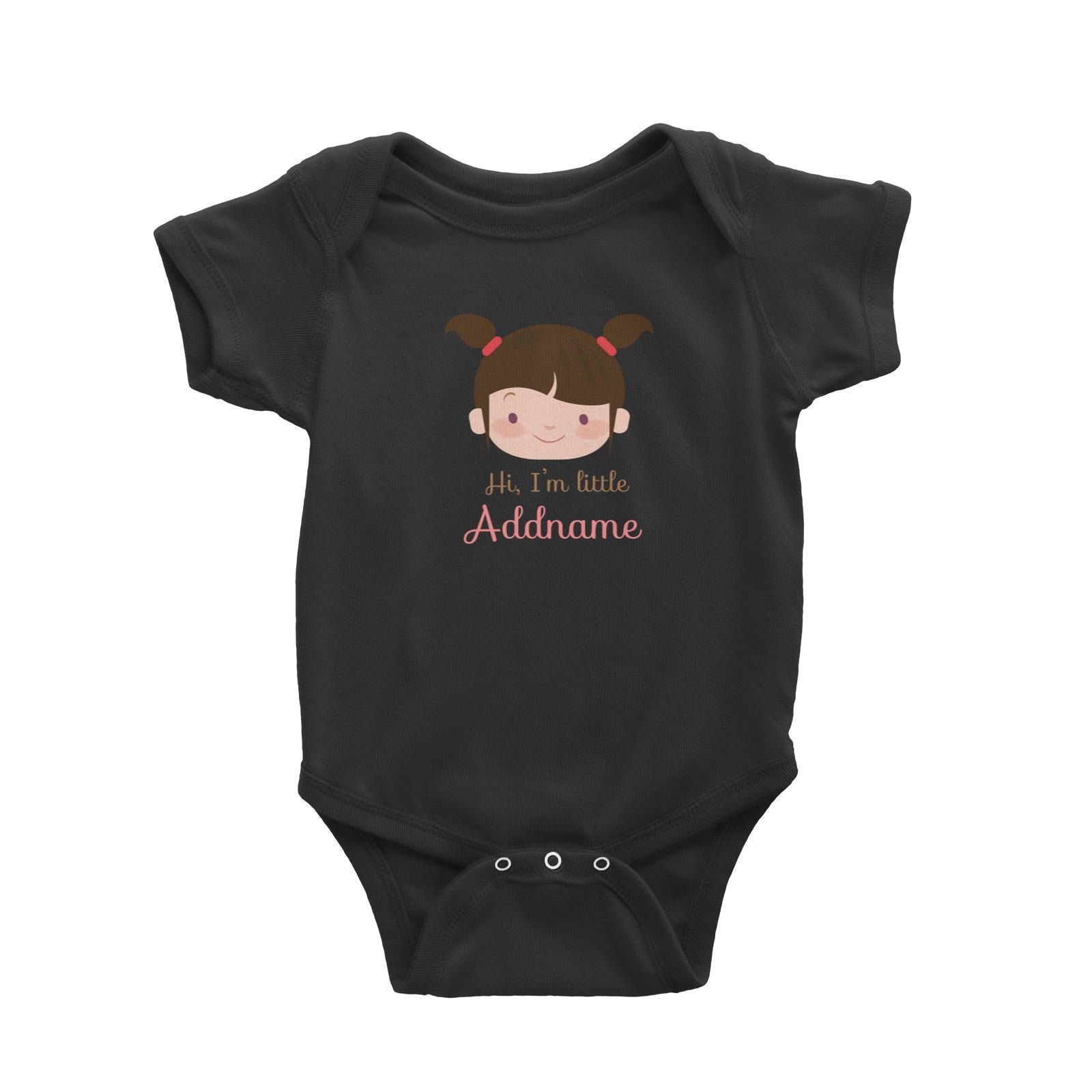 Cute Girl with Two Pony Tails I Am Little Addname Baby Romper