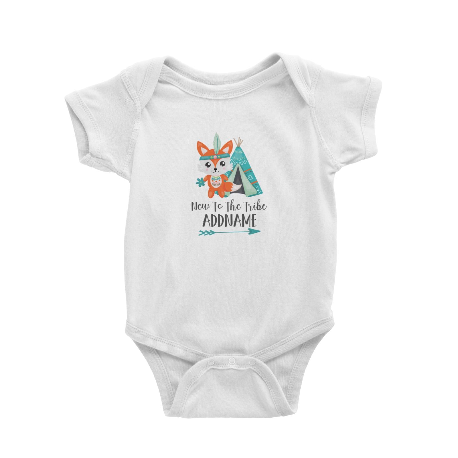 Cute Tribe Animals Fox New To The Tribe Addname White Baby Romper