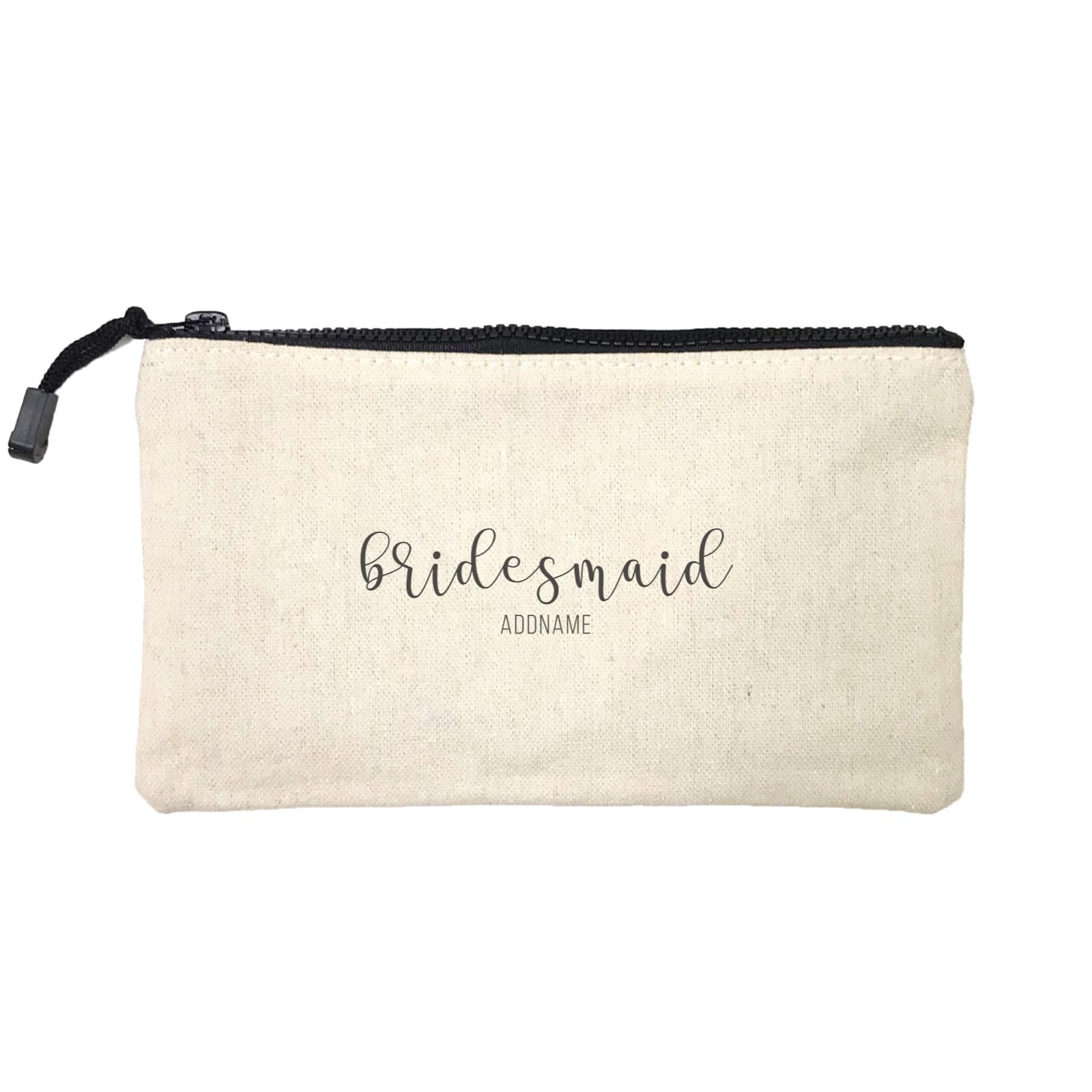 Bridesmaid Calligraphy Bridesmaid Subtle Addname Mini Accessories Stationery Pouch