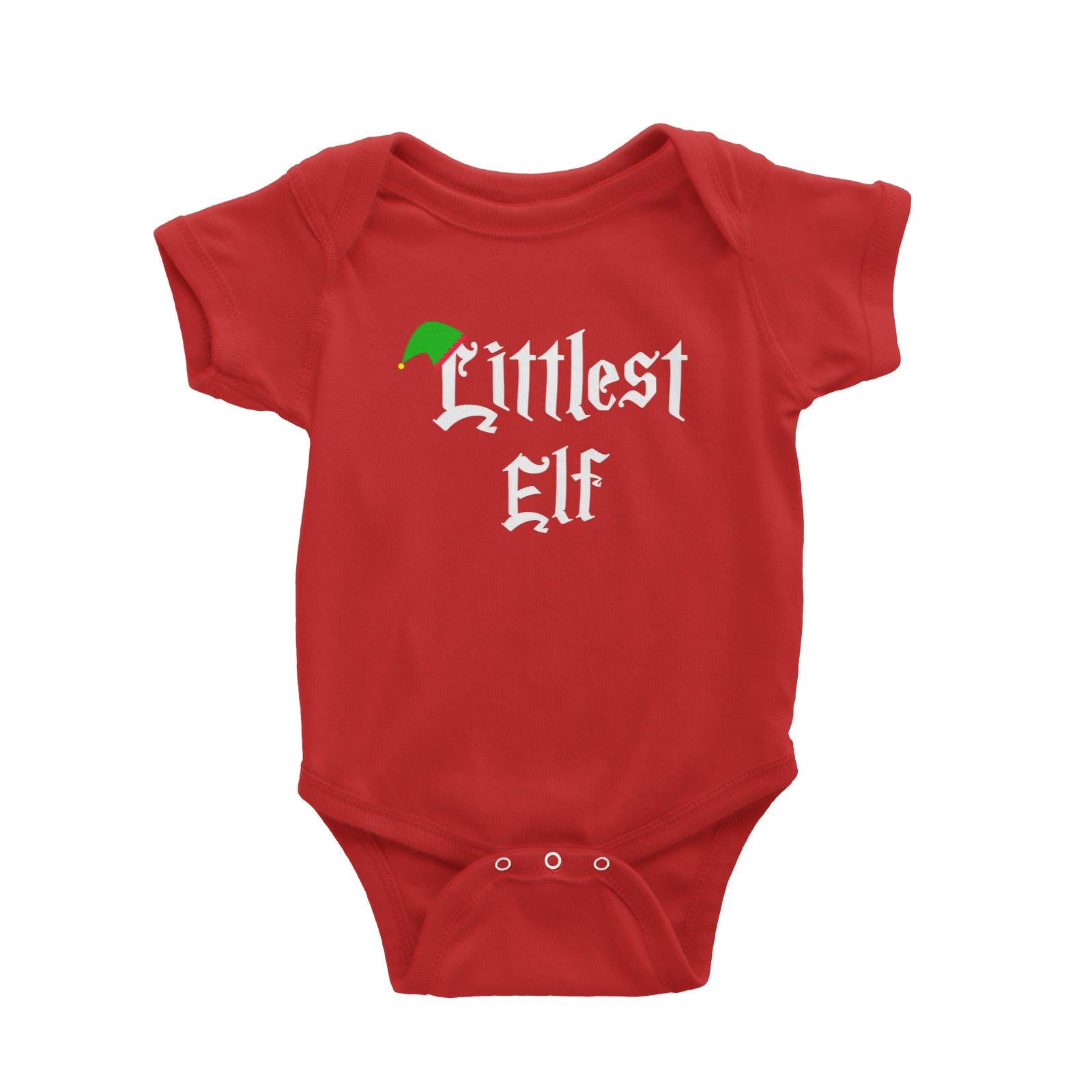 Littlest Elf With Hat Baby Romper Christmas Matching Family