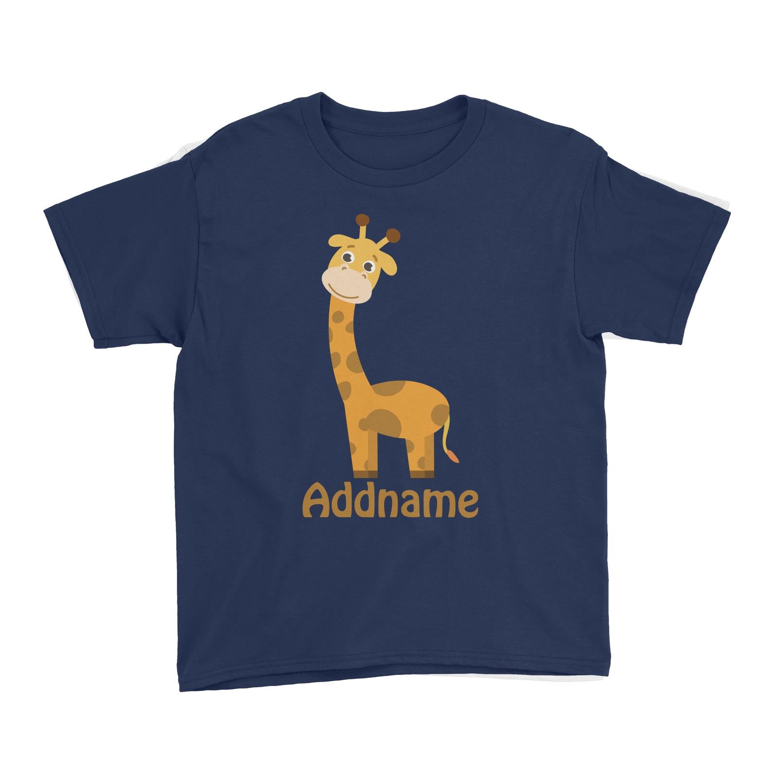 Animal Safari Jungle Giraffe Addname Kid's T-Shirt