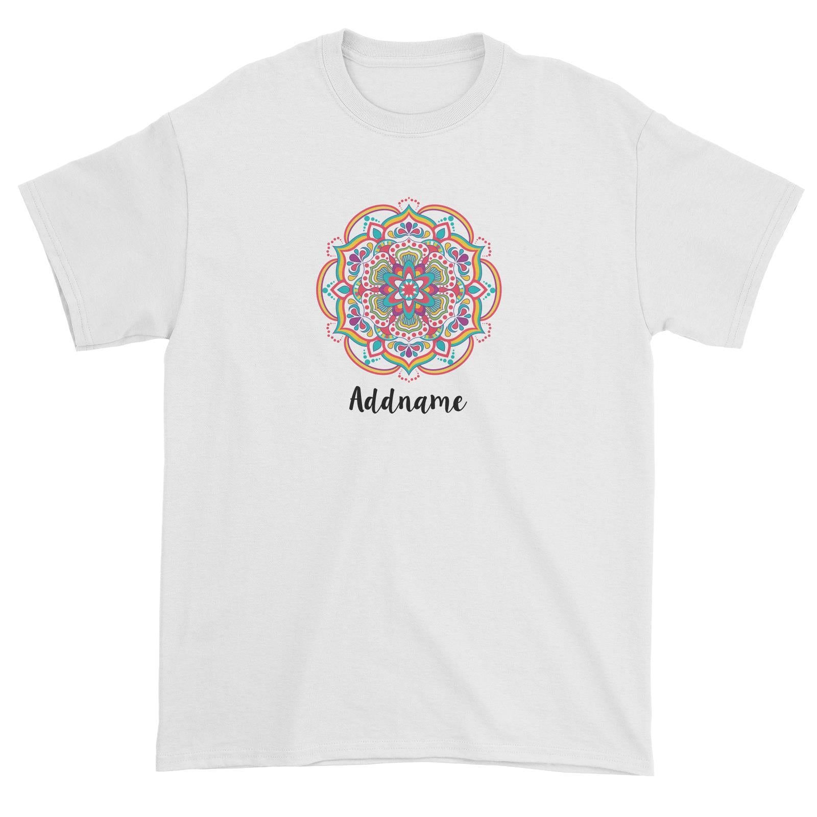 Deepavali Colourful Floral Mandala Addname Unisex T-Shirt