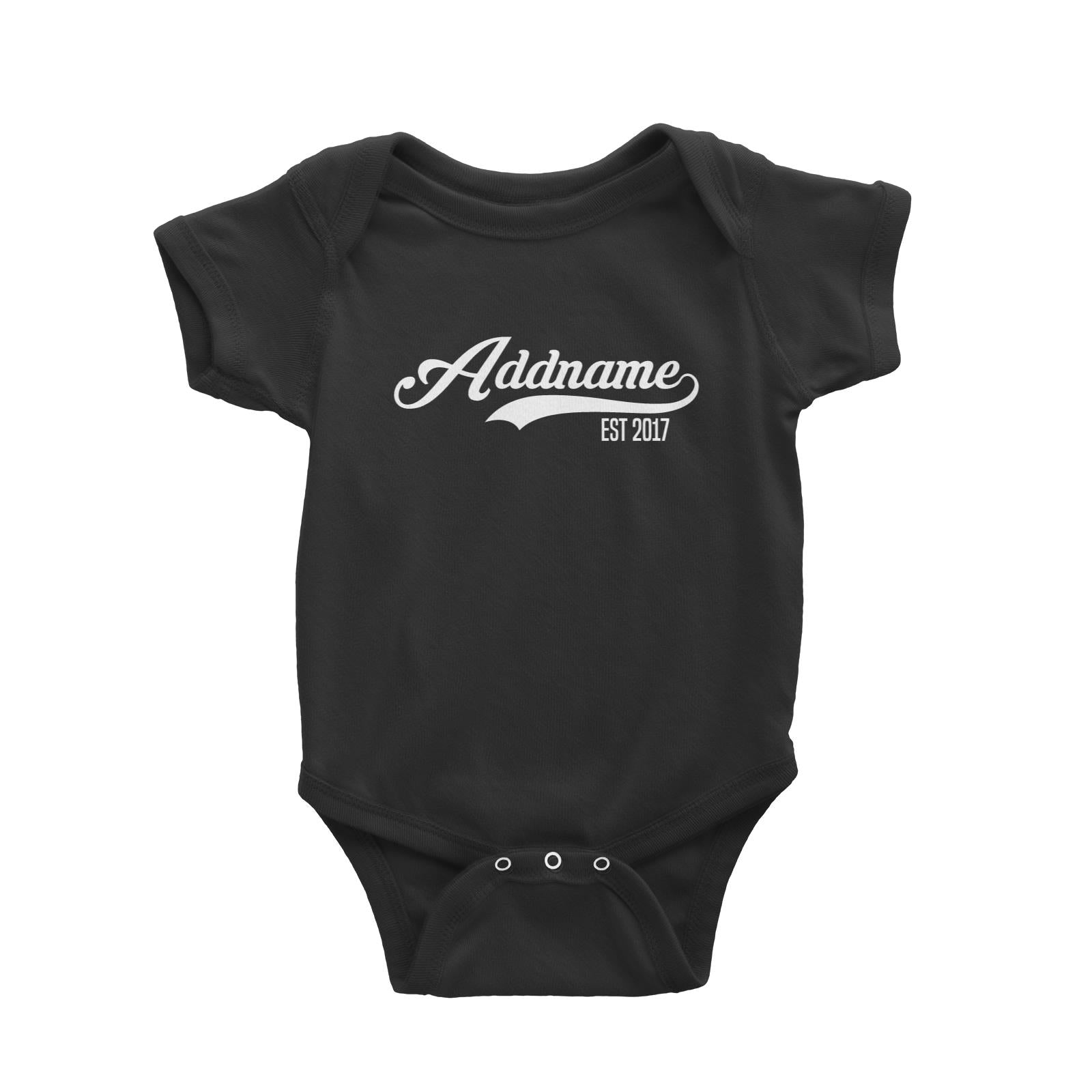 Retro Addname EST 2017 Baby Romper Personalizable Designs Basic Newborn
