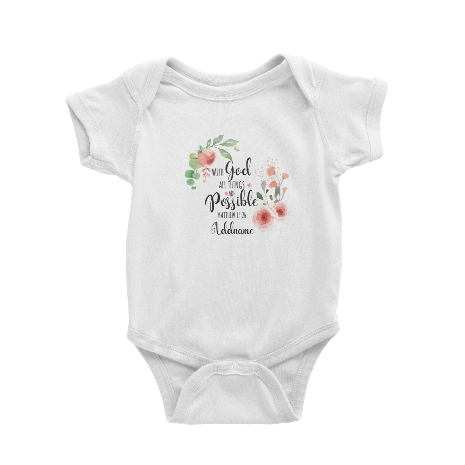 Gods Gift With God All Things Are Possible Matthew 19.26 Addname Baby Romper