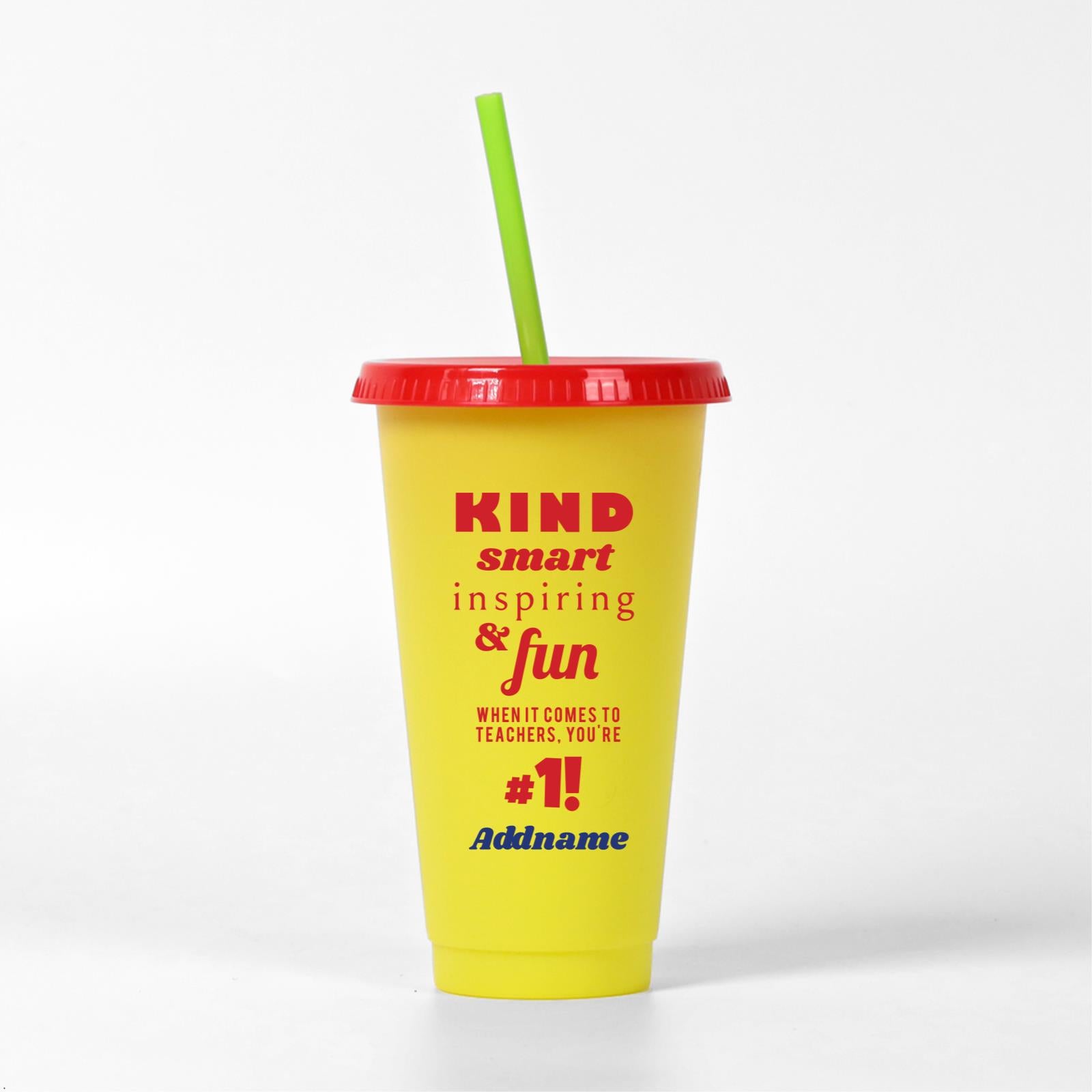 Kind Smart Inspiring And Fun Quote - Yellow Kori Cup