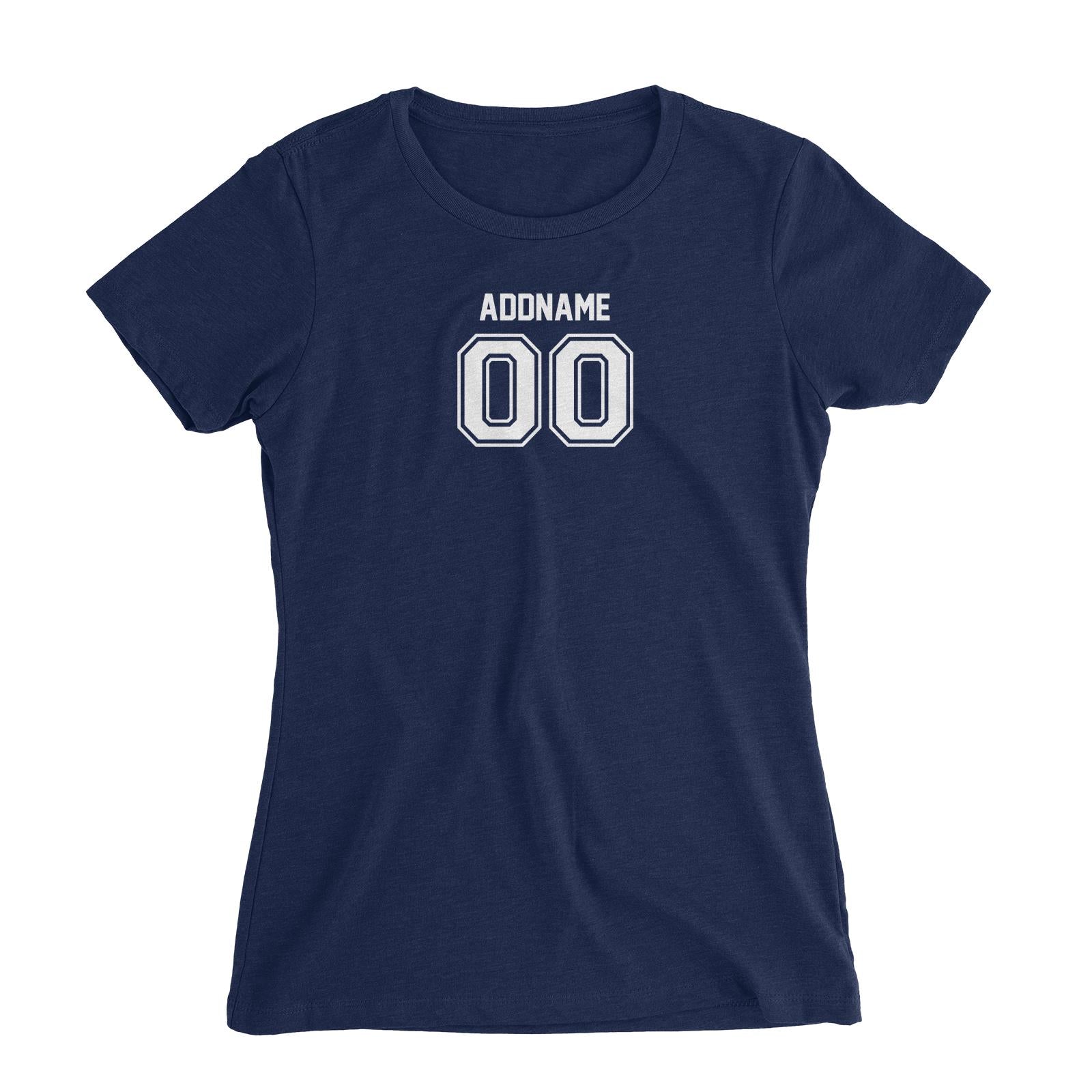 Adults Jersey Font With Name and Number Women's Slim Fit T-Shirt