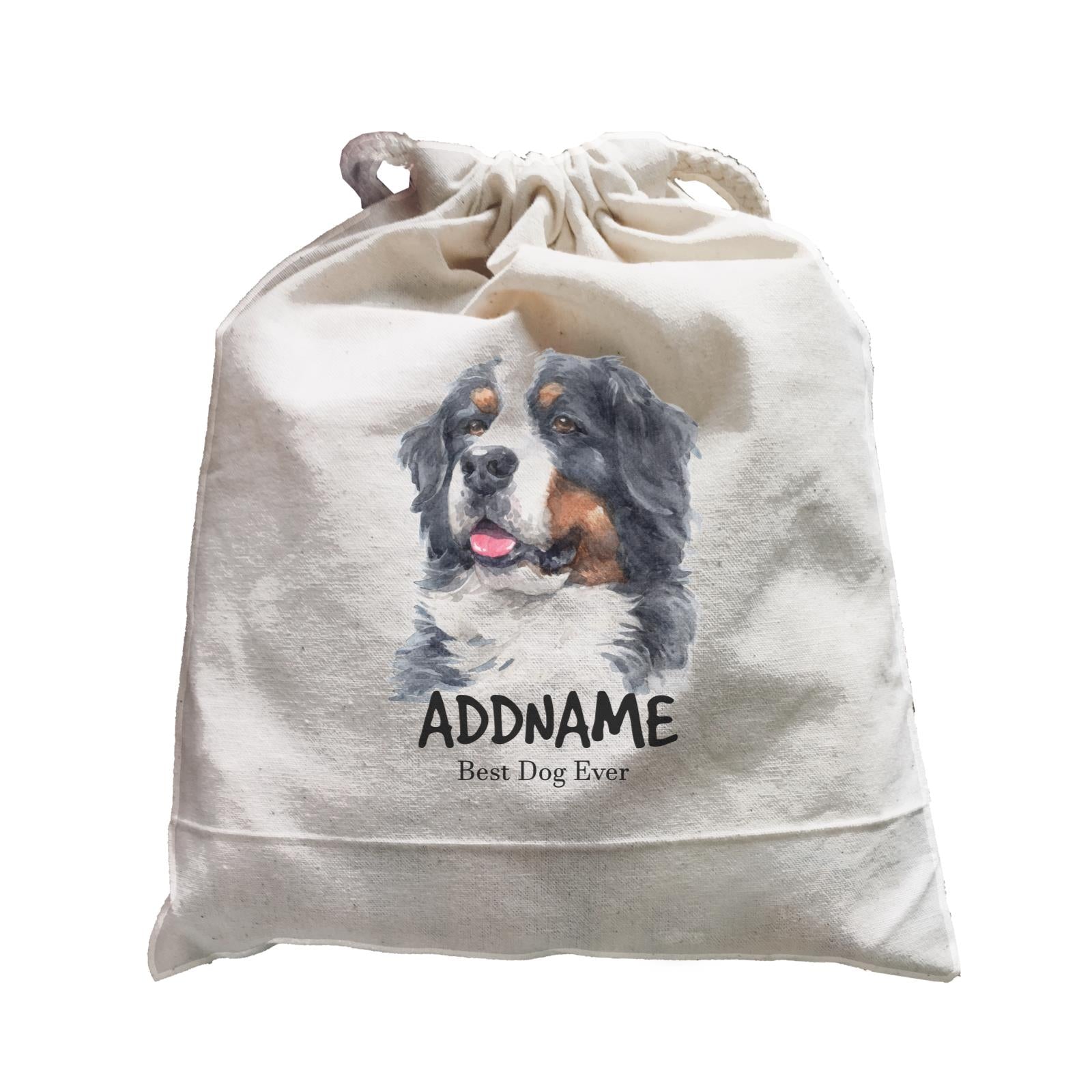 Watercolor Dog Bernese Mountain Best Dog Ever Addname Satchel