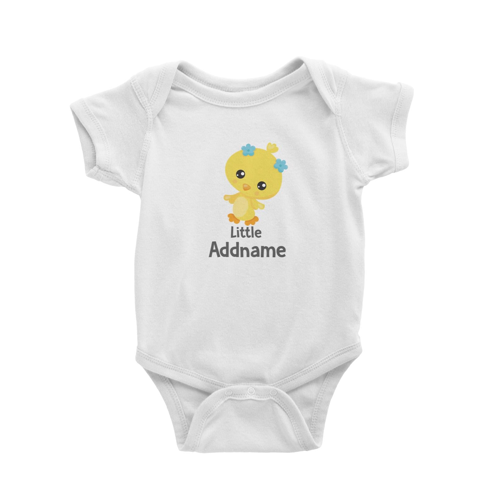 Spring Animals Chick Little Addname White Baby Romper