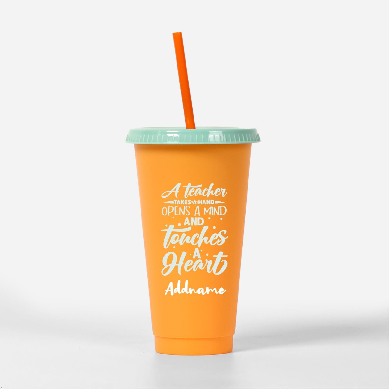 A Teacher Takes A Hand Opens A Minds And Touches A Heart Quote - Orange Kori Cup