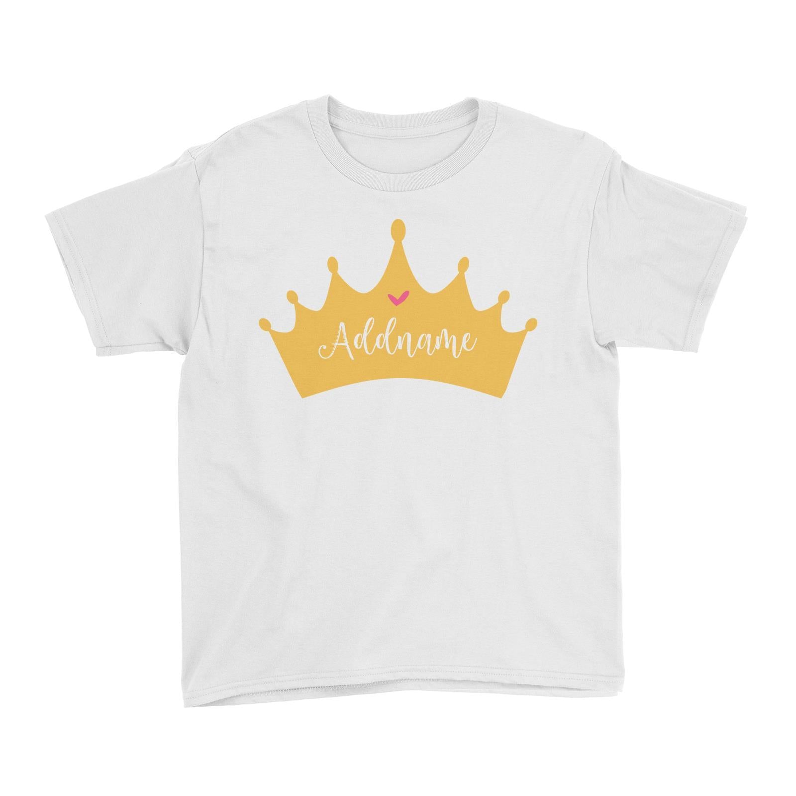 Princess Addname in Tiara Kid's T-Shirt