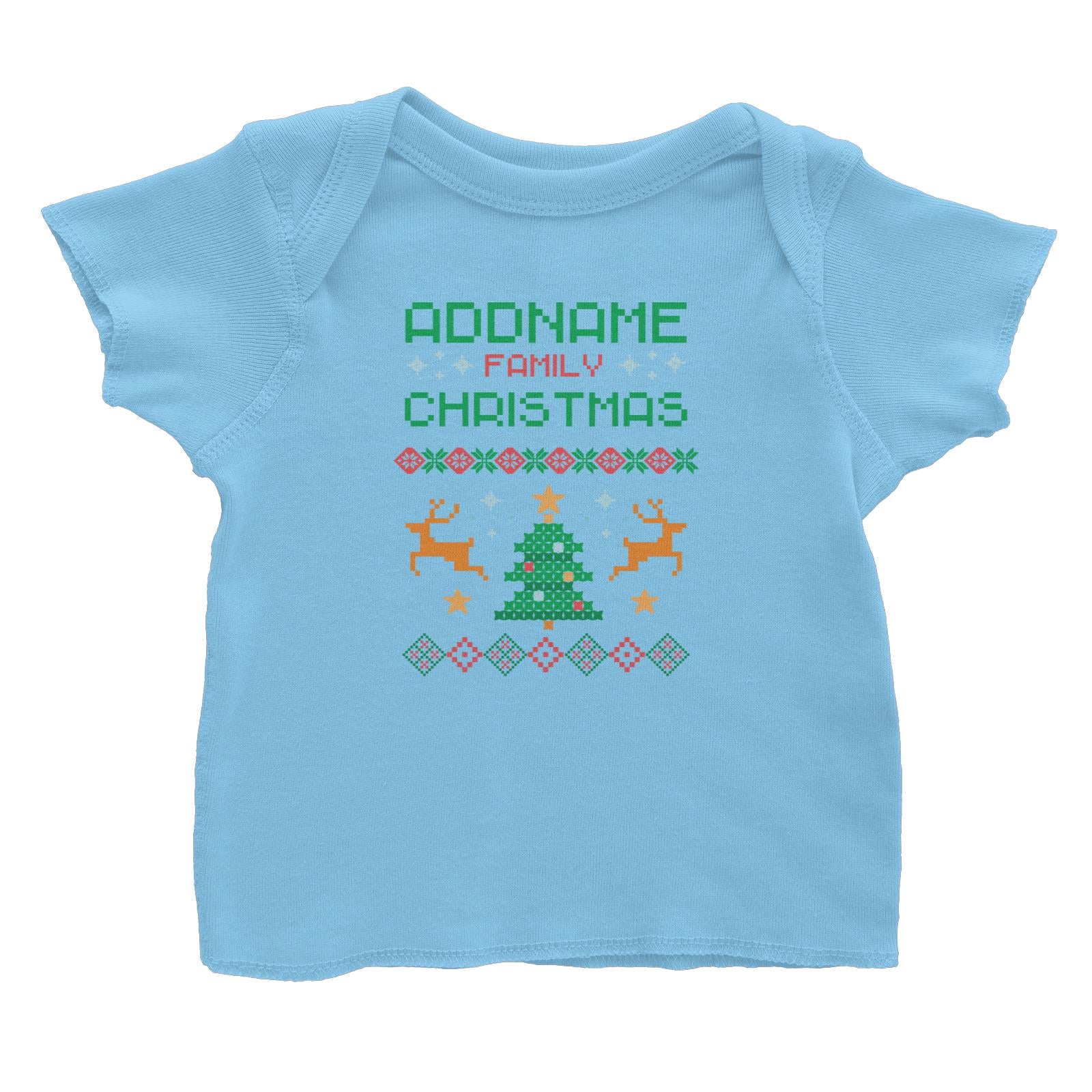 Christmas Series Addname Family Sweater Design Baby T-Shirt