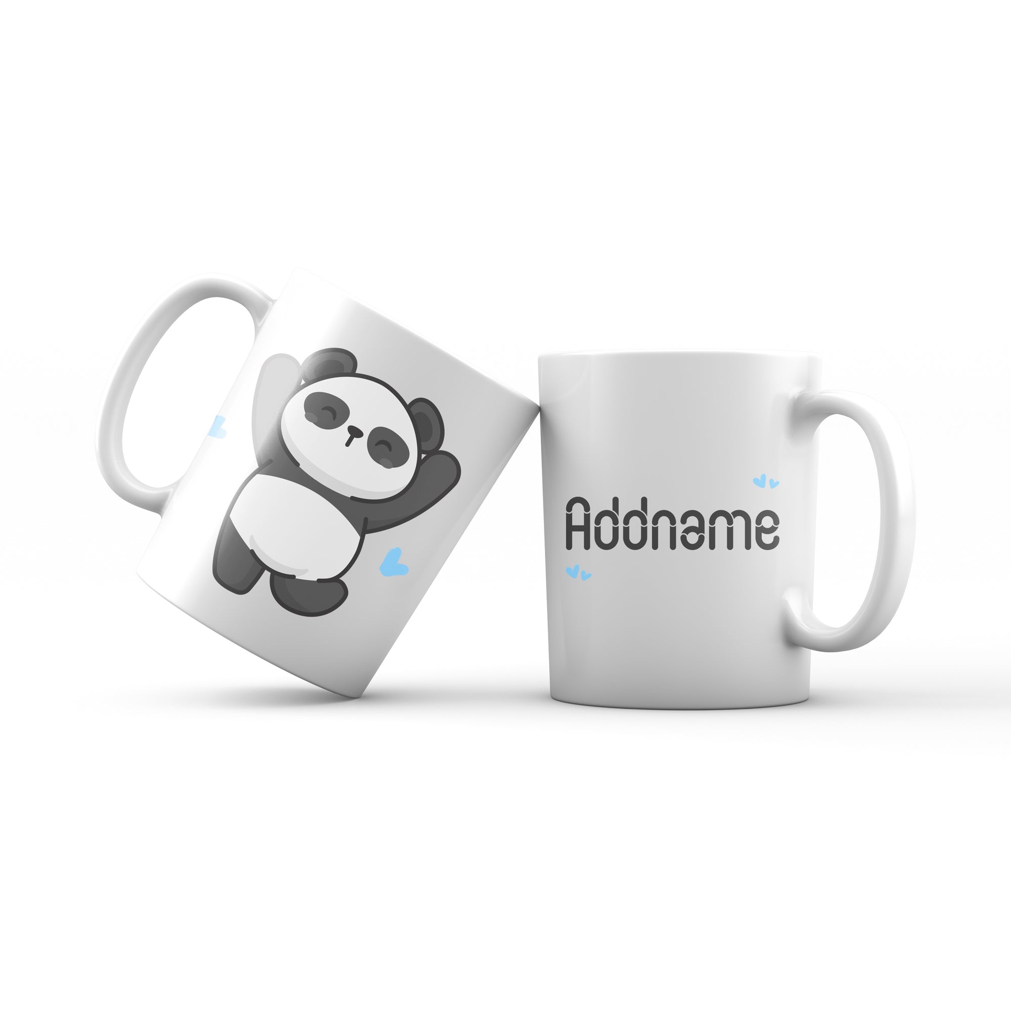 Cute Hand drawn Animals Cute Panda Jumps With Joy Addname Mug